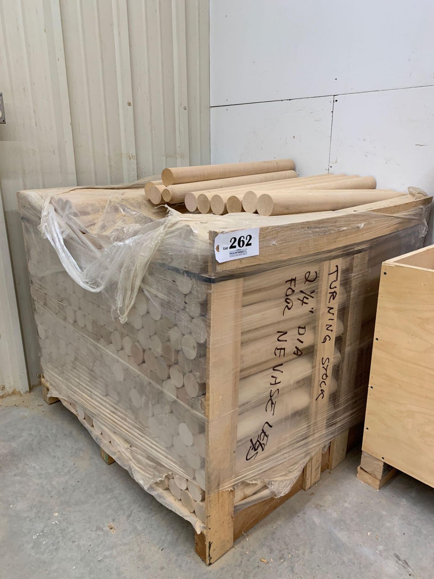 Pallet of raw turning stock
