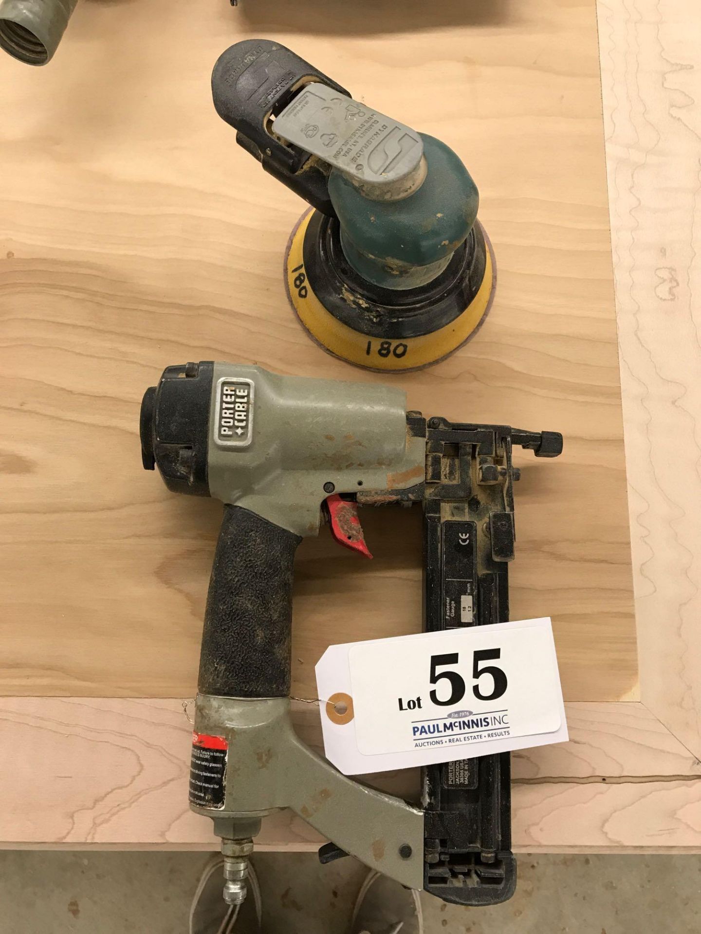 Pneumatic brad nailer and palm sander