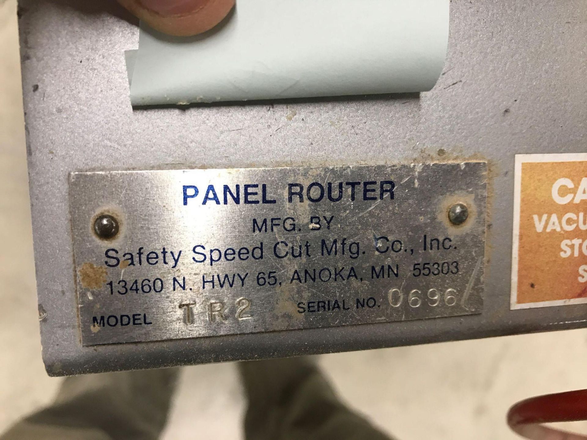 Safety Speed Cut TR2 Panel router with Porter-Cable 2 1/4 HP router. 110v, 1ph - Image 2 of 2