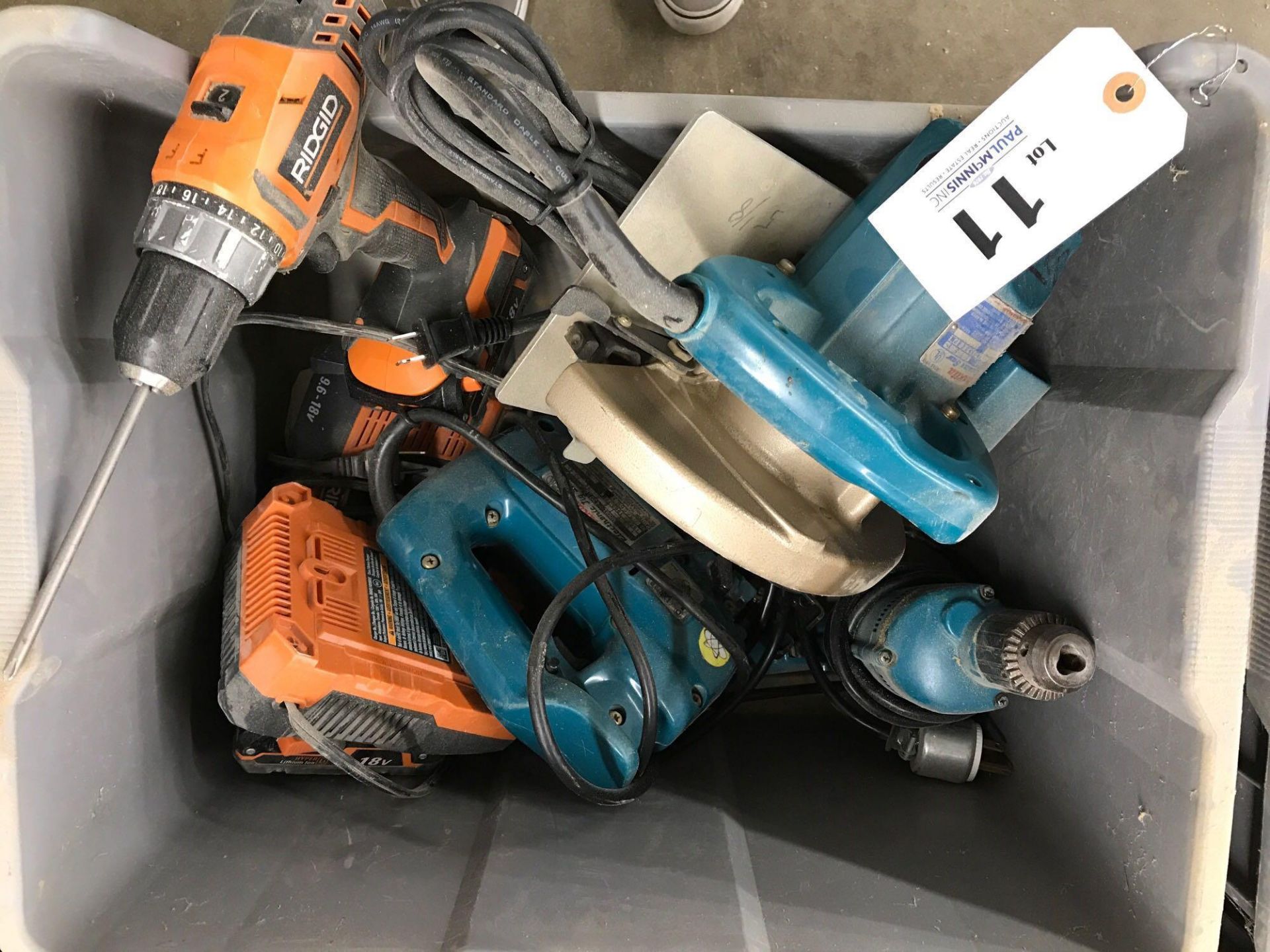 Lot of Makita and Rigid power tools