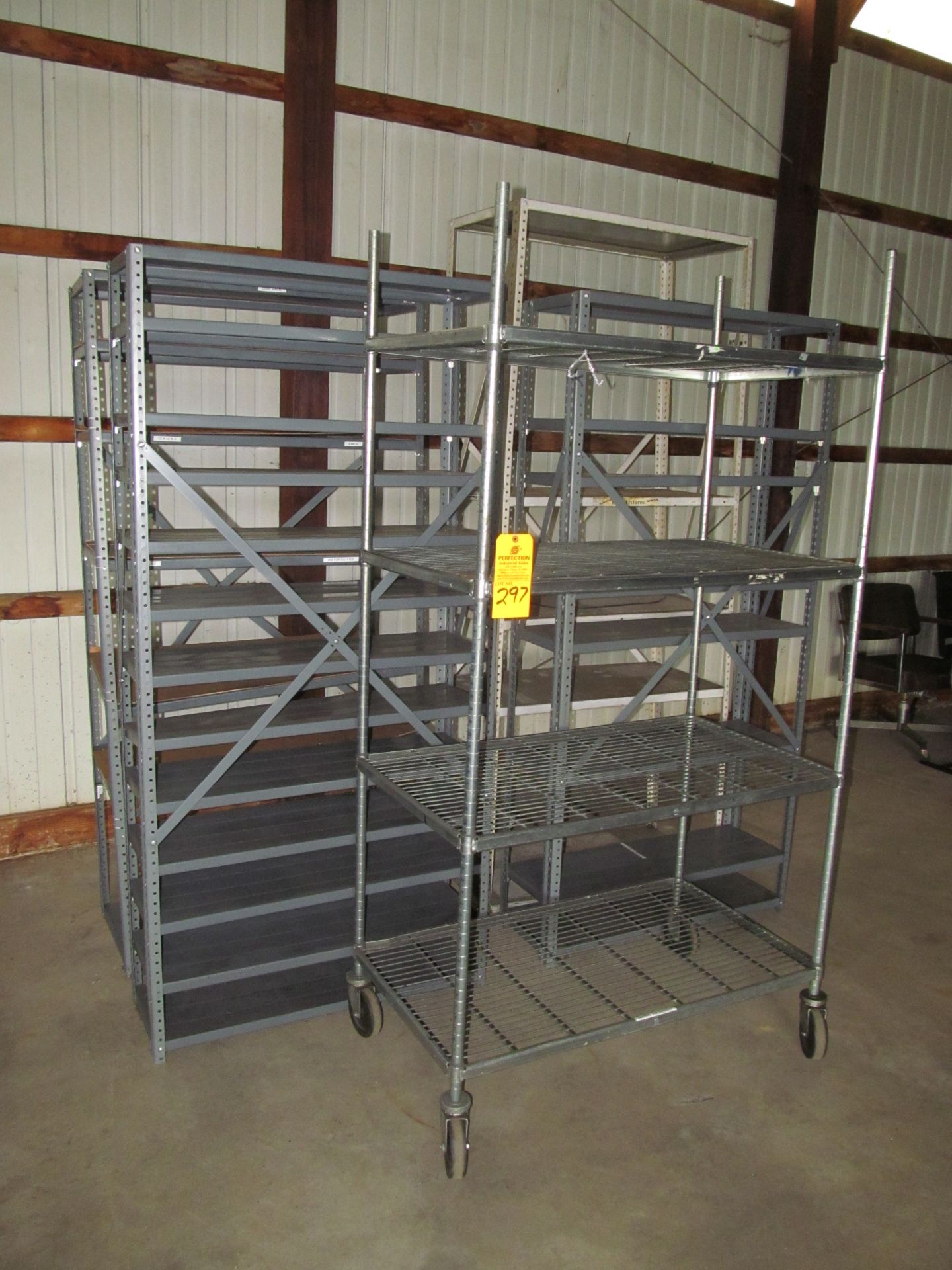 Lot of Assorted Steel Shelving