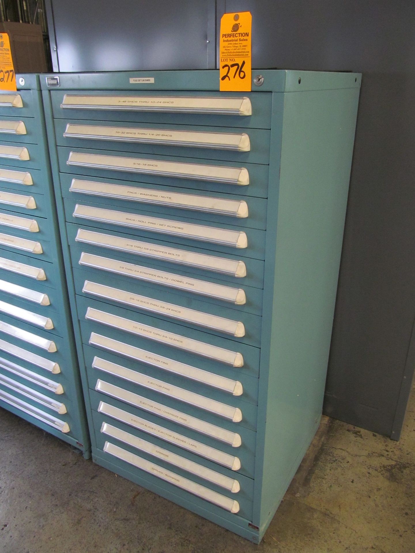 15-Drawer Vidmar Cabinet, 30" Wide x 28" Deep x 59" High