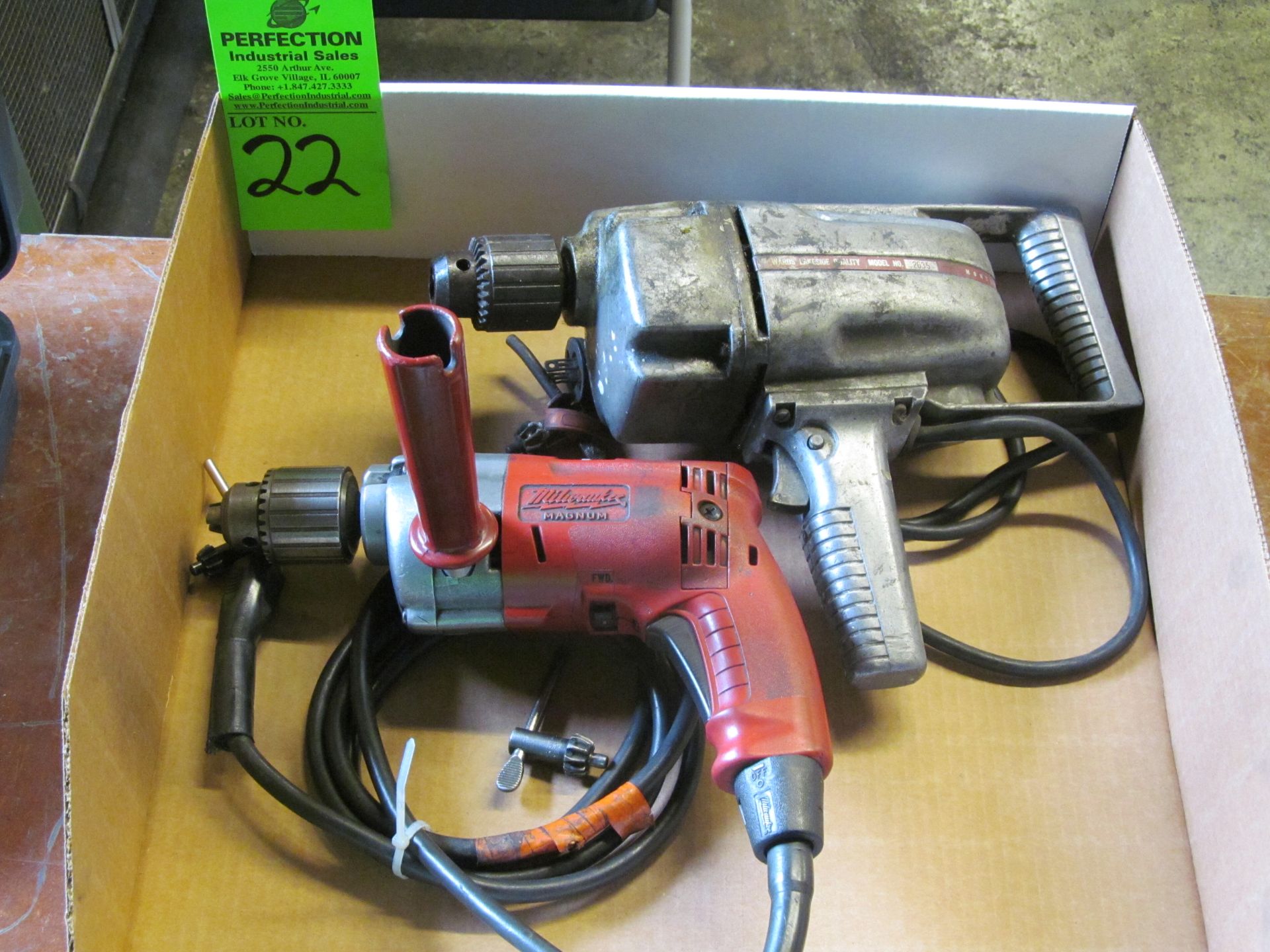 (2) 1/2" Electric Drills, (1) Milwaukee 0234-1, (1) Wards 2635