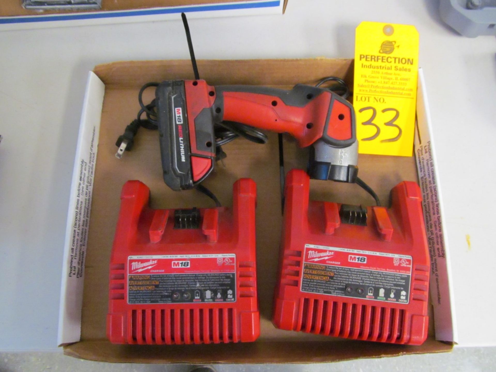 (2) Milwaukee 18 Volt Battery Chargers w/ Flashlight