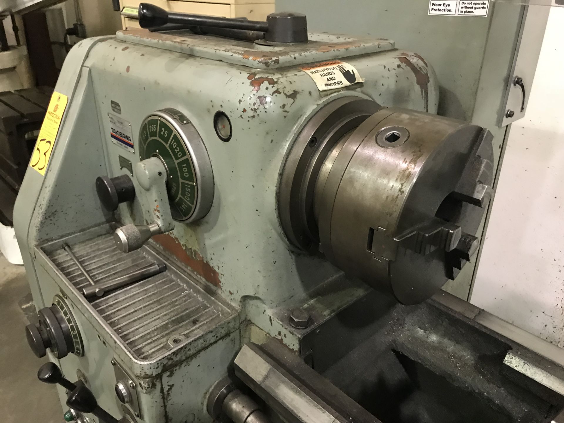 1999 TAKISAWA TAL-460 Gap Bed Engine Lathe, s/n Z5P87249, 9" 3-Jaw Chuck, 70-1500 RPM, Tool Post - Image 2 of 3