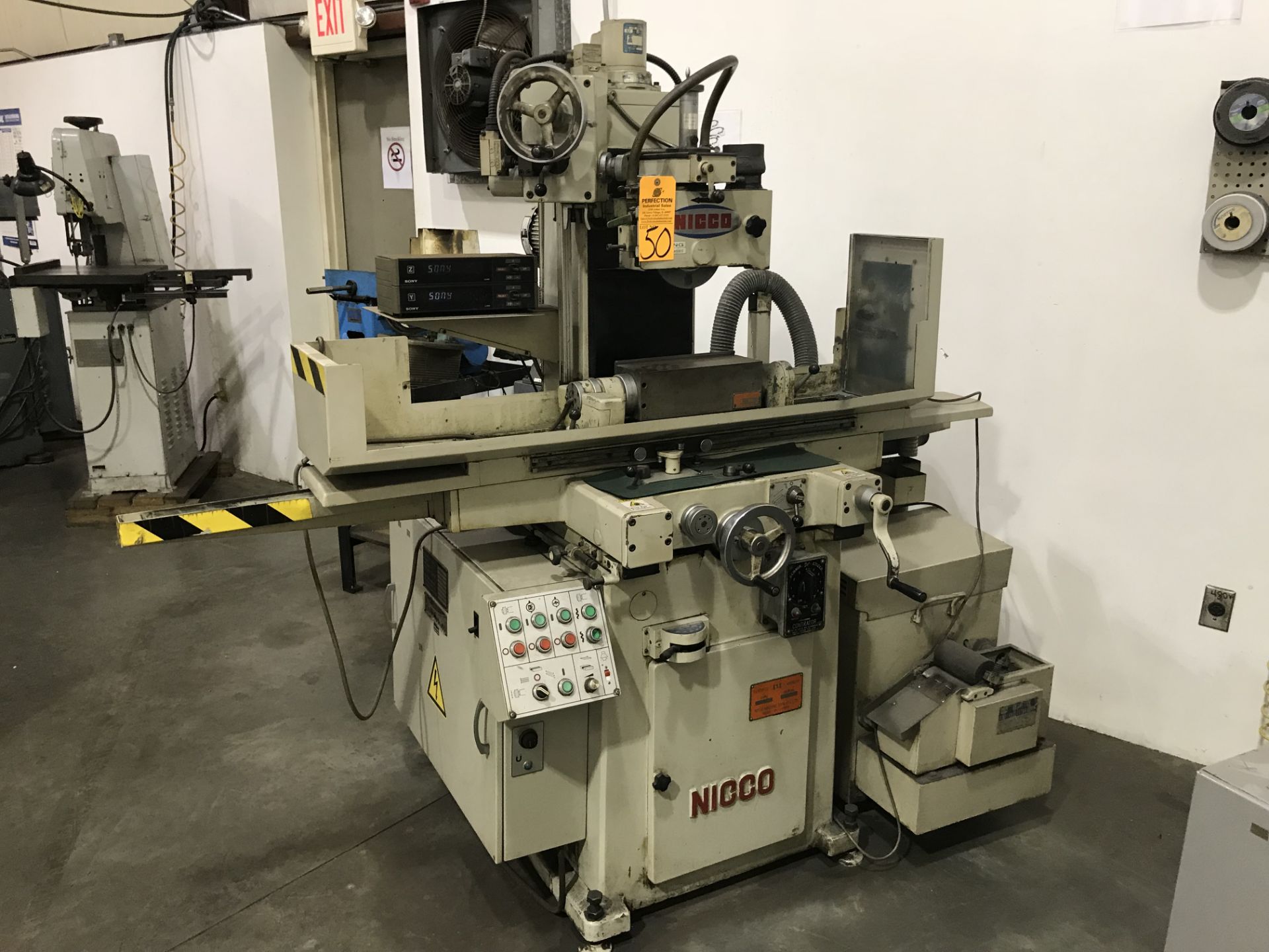 NICCO NSG-515AD Hydraulic Surface Grinders, s/n G4717 w/ Universal Mag Chuck, Wheel Dresser, Coolant