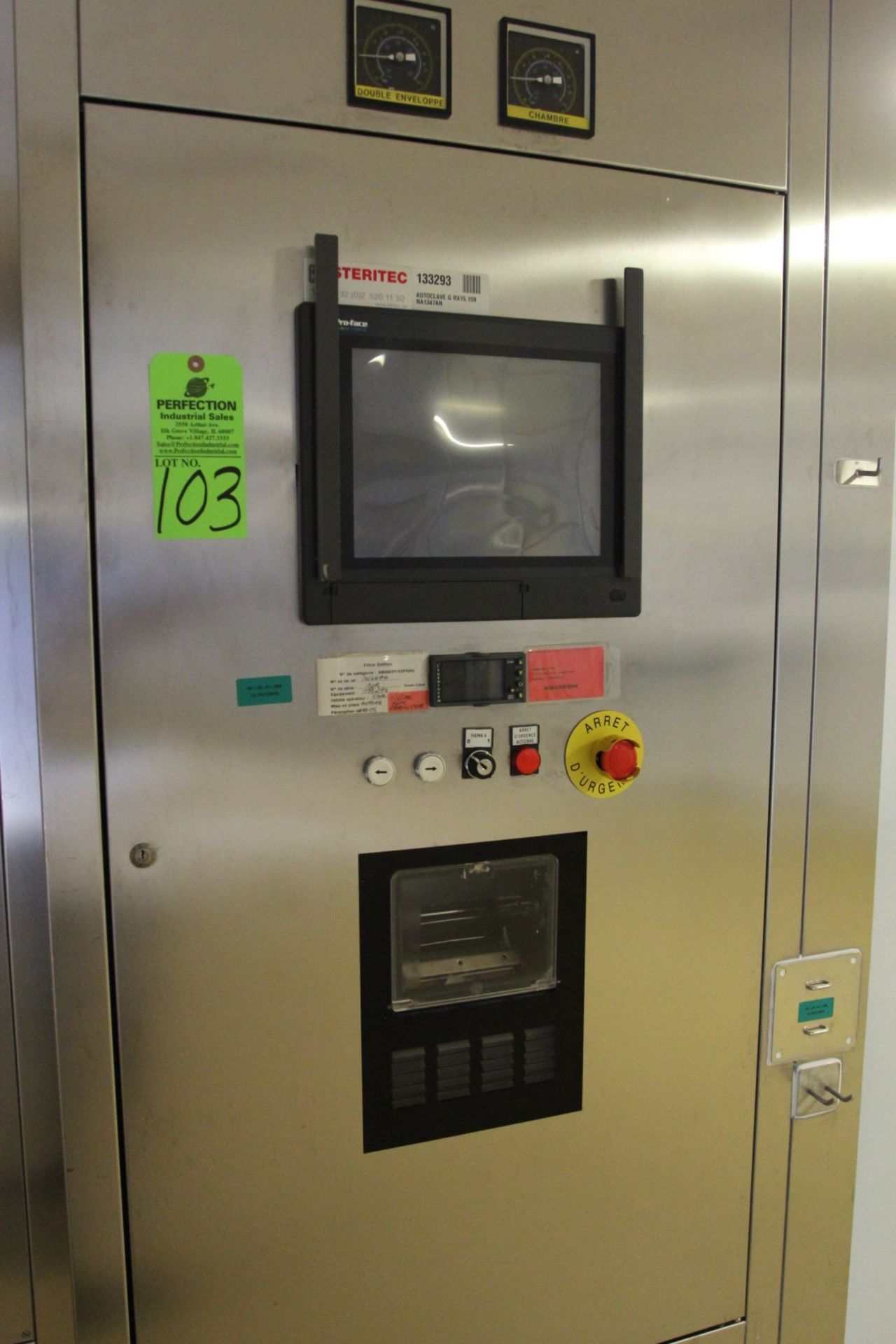 2005 Federgari RX15.159 Double Door Autoclave Saturated Steam Sterilizer, s/n NA1347A, ProFace - Image 4 of 5