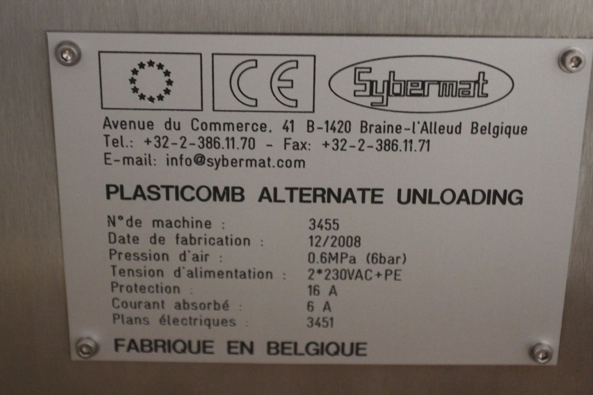 NEVER USED 2008 Sybermat Plasticomb Alternate Unloading Machine, s/n 2455, w/ Siemens Simatic - Bild 6 aus 6