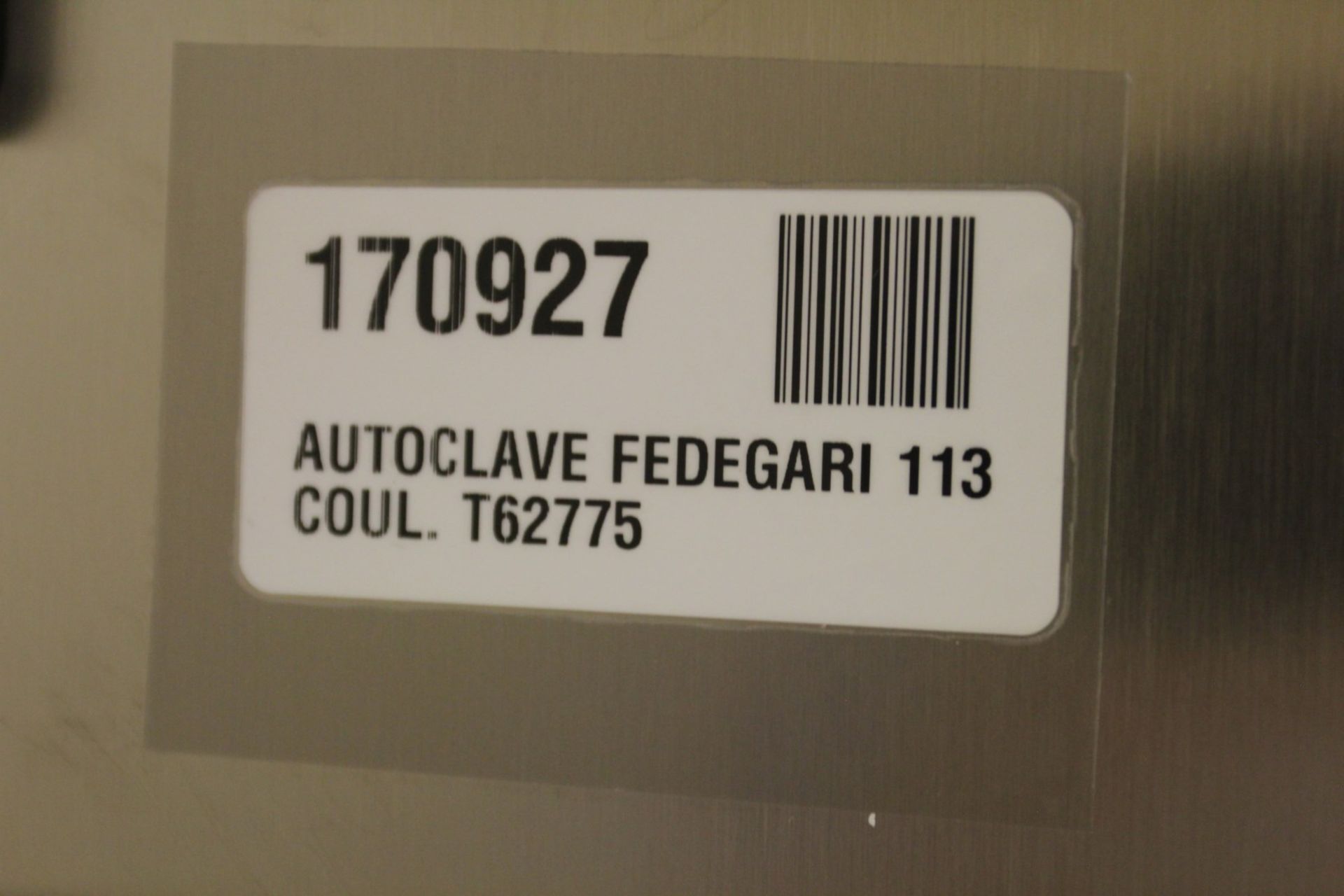 Fedegari Autoclave 113 Coul. T62775 Saturated Steam Sterilizer, s/n NA1155AM, ProFace Digital - Image 7 of 7
