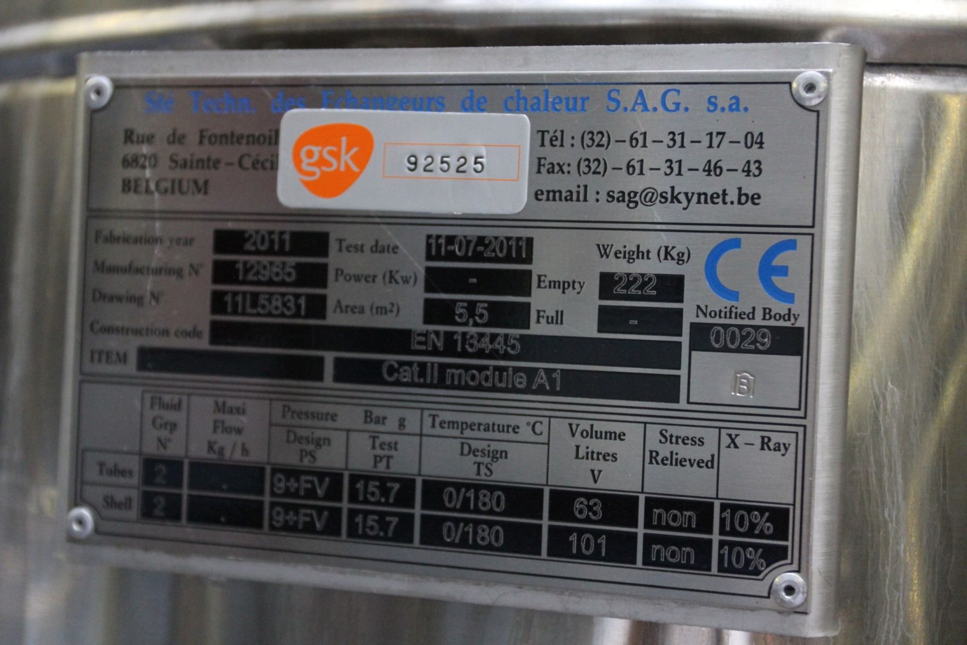 Gettinge MS750-5 Water Distillator, s/n 272.06, Allen Bradley Panelview Plus 1000 PLC Control, (5) - Image 5 of 19