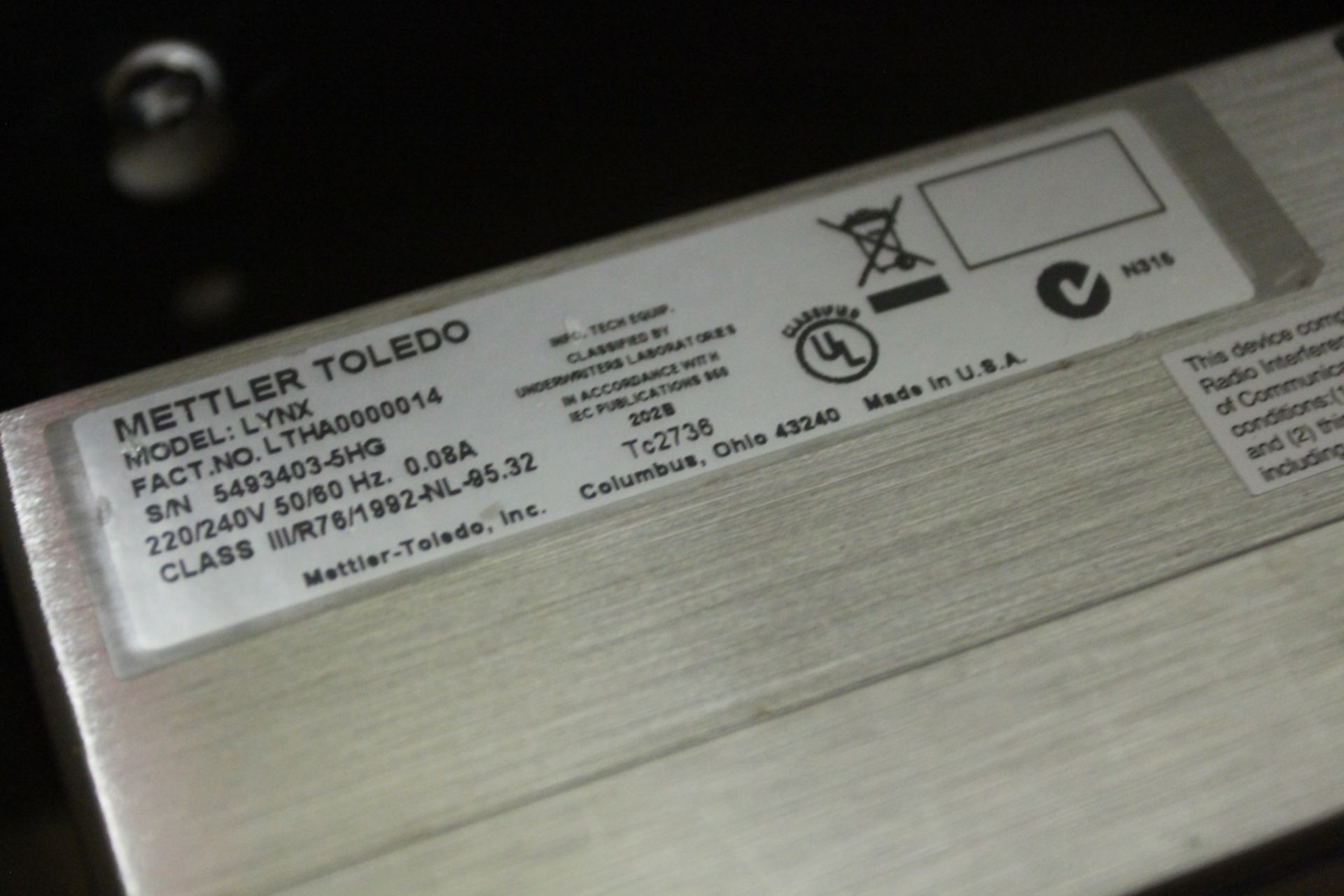 800 kg Stainless Steel Floor Scale w/ Mettler Toledo Lynx Digital Readout, s/n 5493403-5HG - Image 4 of 5