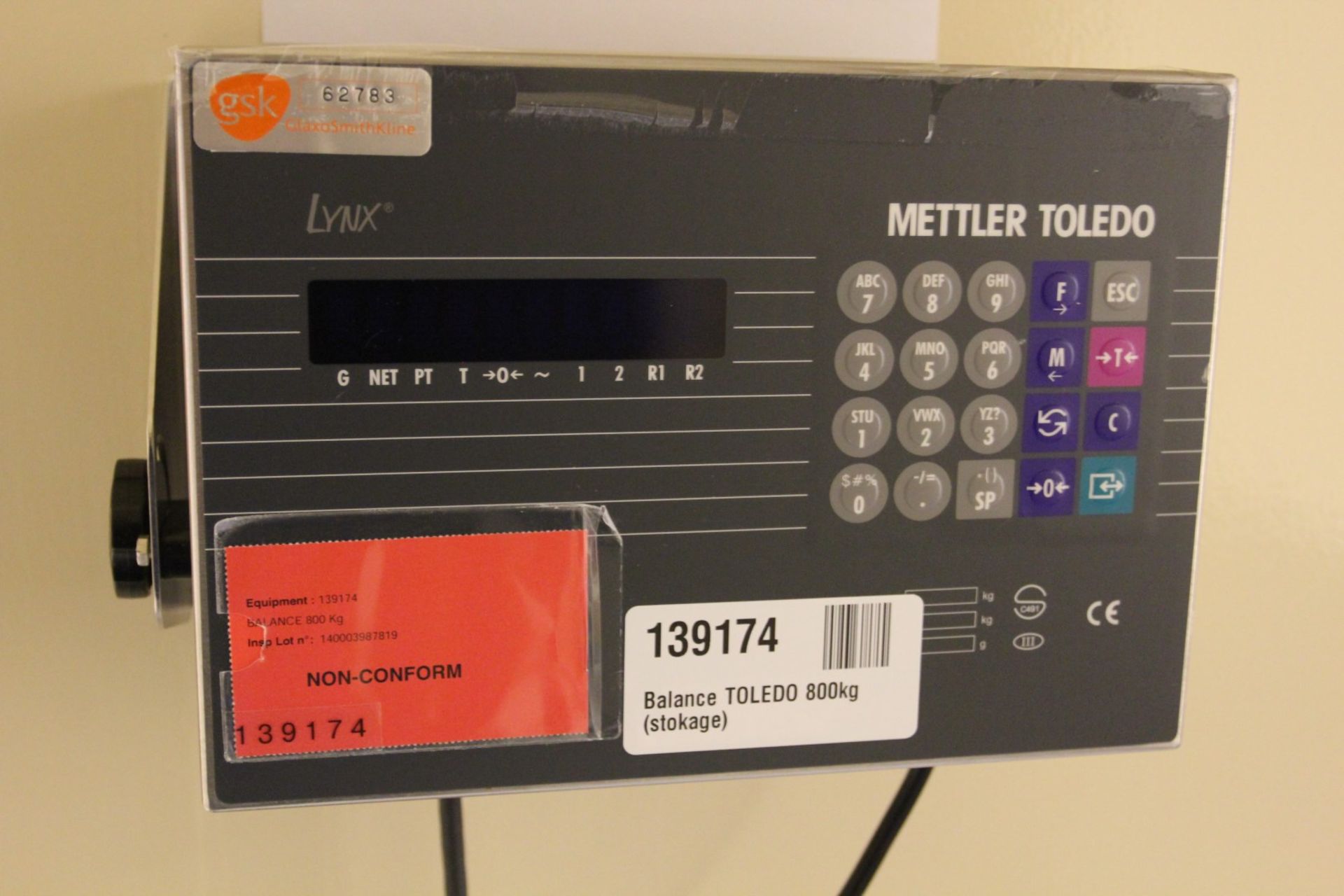 800 kg Stainless Steel Floor Scale w/ Mettler Toledo Lynx Digital Readout, s/n 5502846-5LG - Image 3 of 4