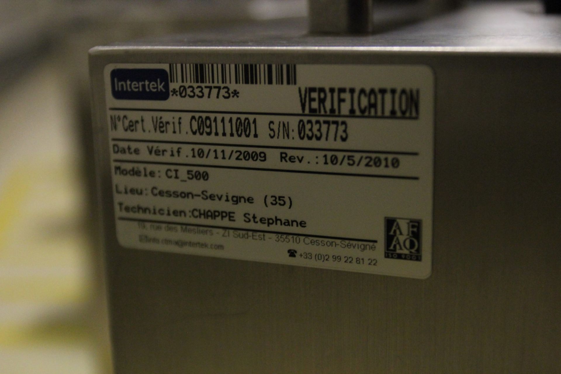 2009 Climet Innovation CI 500A Portable Laser Particle Counter, s/n 033773, Particle Sizes from .3mm - Image 2 of 2