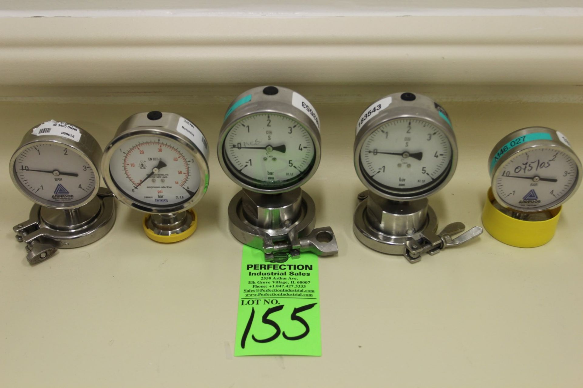 Lot of (5) Pressure Gauges