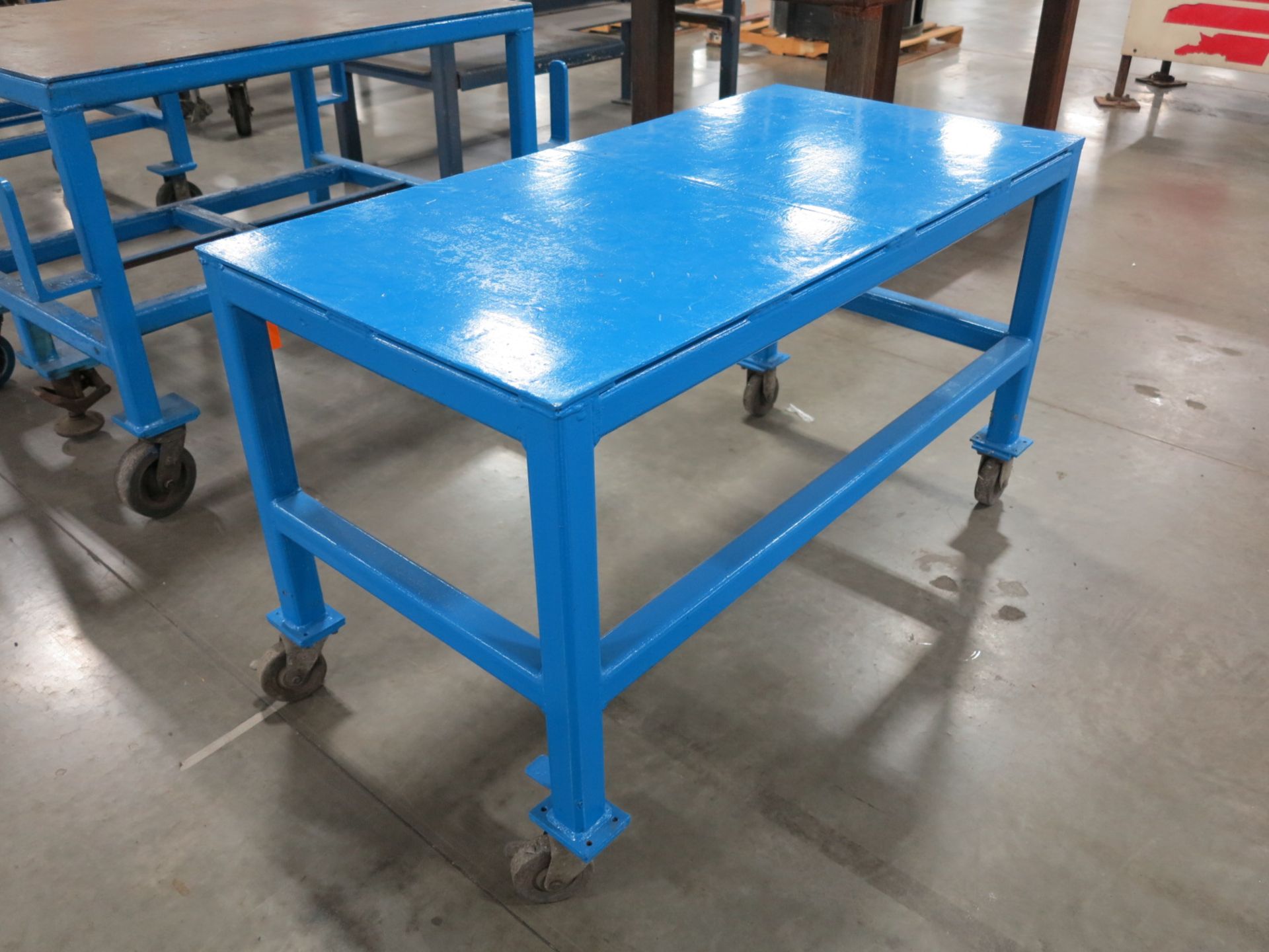 Metal Table on Casters, 42" x 24" x 28" - Image 2 of 2
