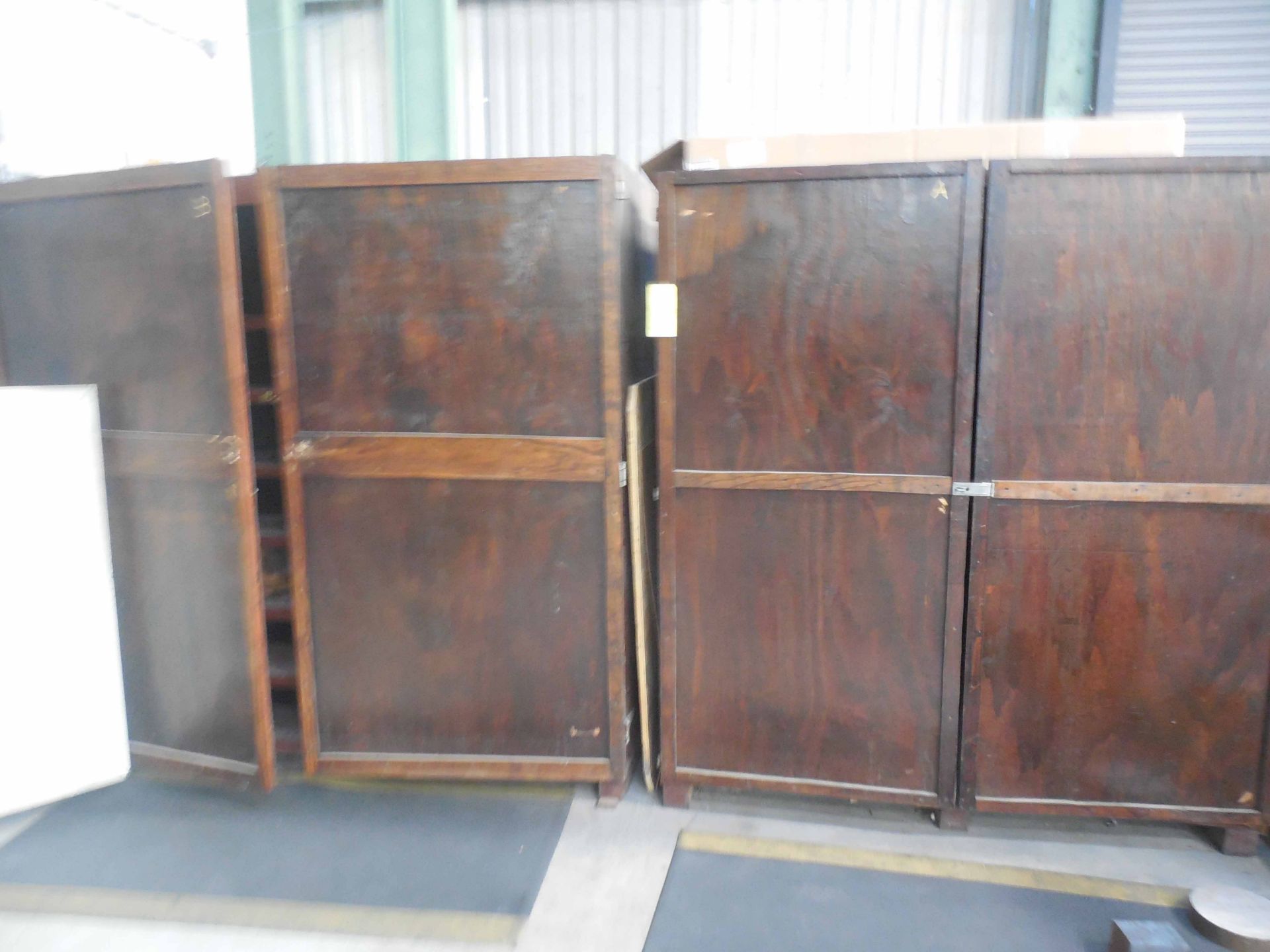 LOT OF WOODEN STORAGE CABINETS