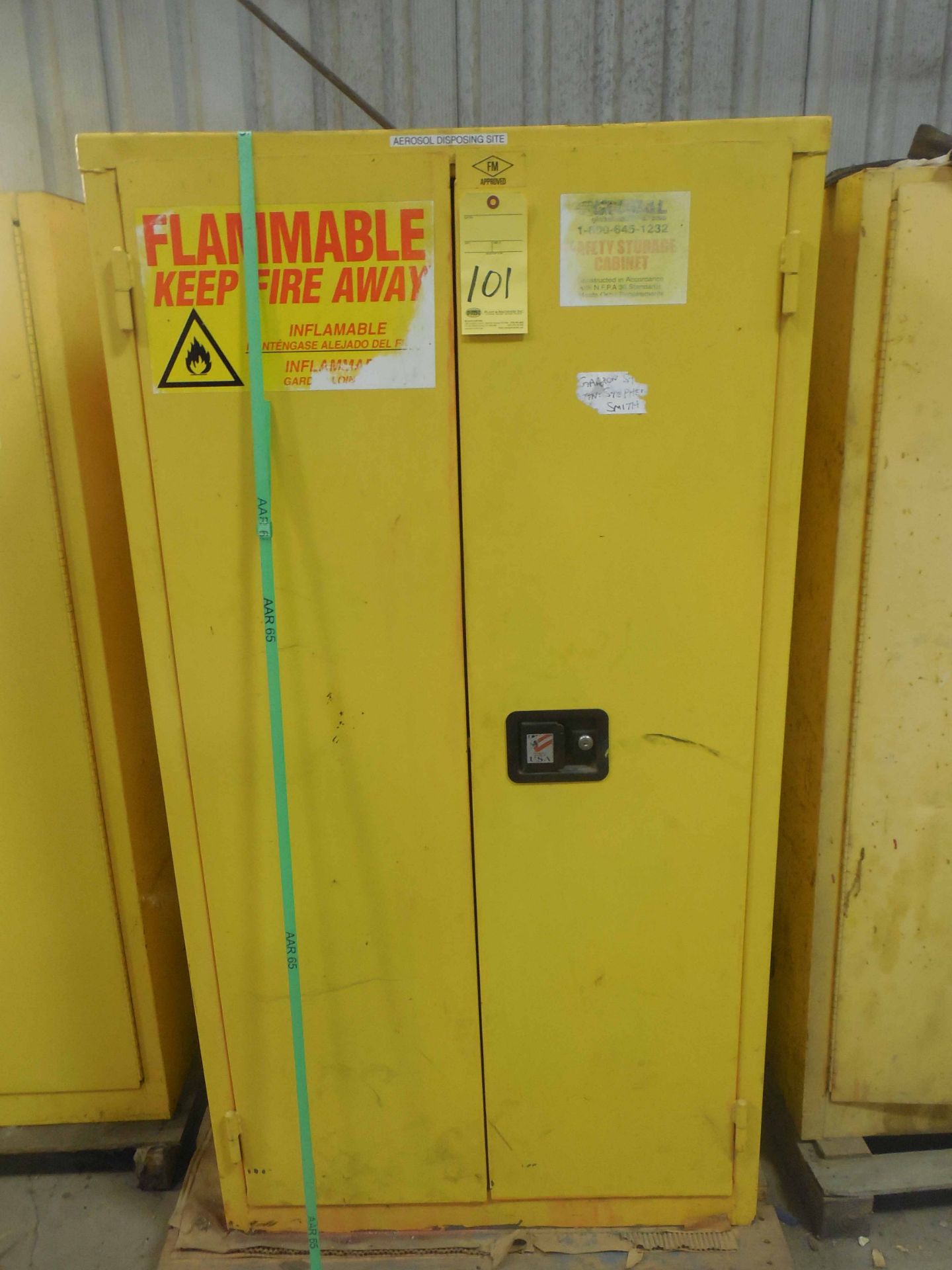 LOT OF FLAMMABLE MATERIAL STORAGE CABINETS, 2-door