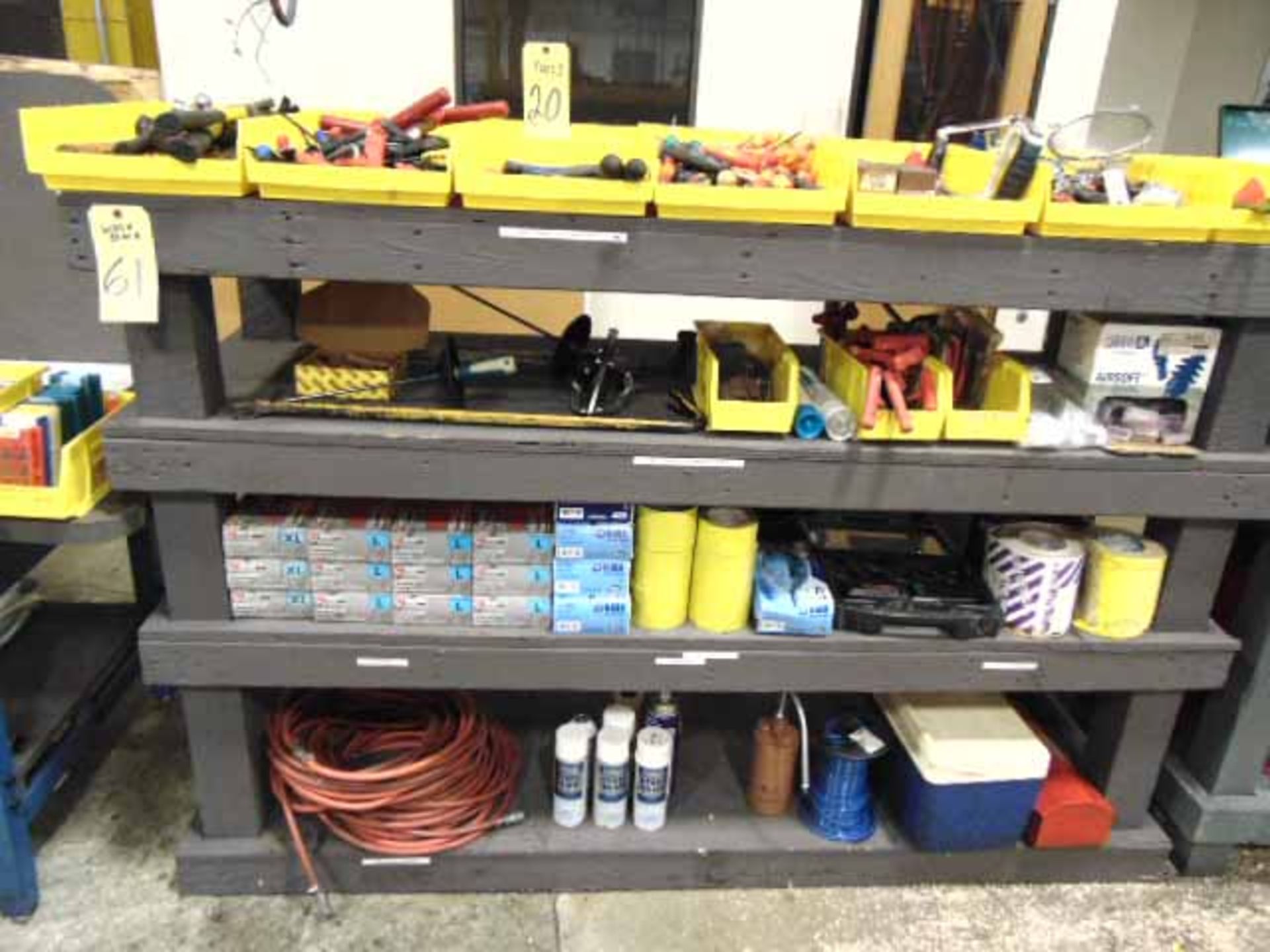 LOT OF HAND TOOLS, assorted (located on rack - rack not included)