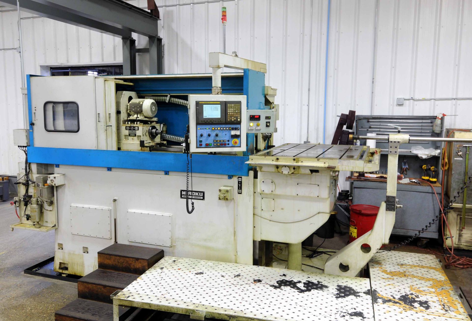 KNEE TYPE CNC GUNDRILL, MIROKU MDL. E-1000NC, new 2001, Fanuc 21iM CNC control, 0.16” to 1-1/4”