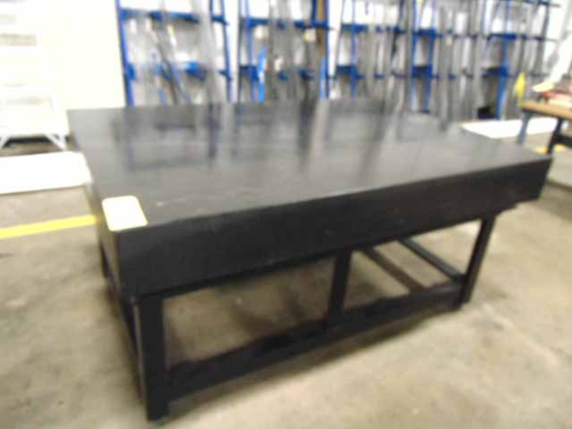 GRANITE SURFACE PLATE, 48” x 72” x 8” thk., Grade A, on fabricated steel stand