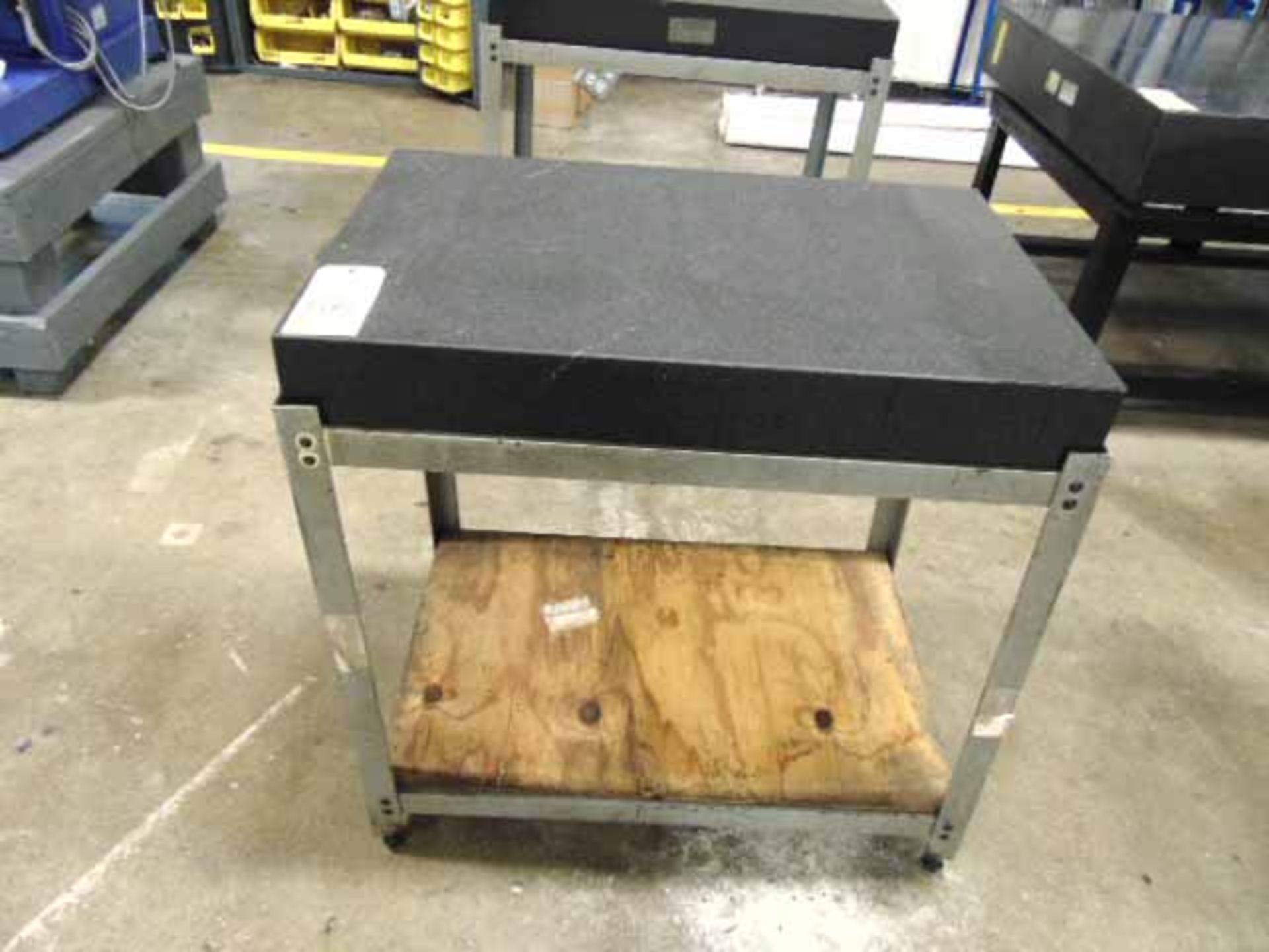 GRANITE SURFACE PLATE, 24” x 36” x 4” thk., on stand