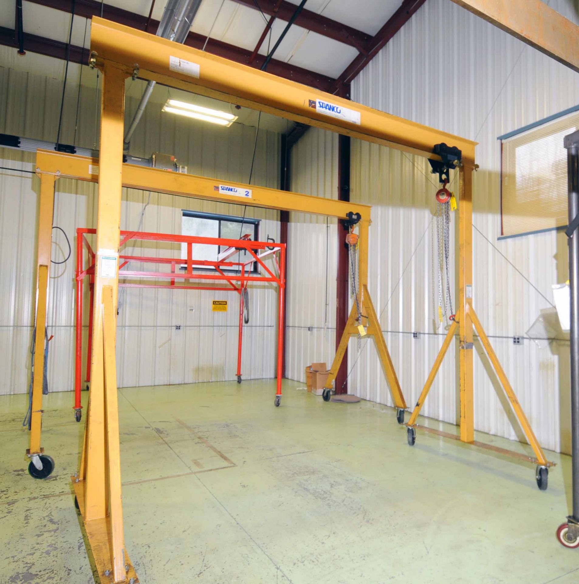 ROLLING GANTRY CRANE, SPANCO 2 T. CAP., 128”L., approx. 7’ under hook (Sold by photo. Located - Image 2 of 2