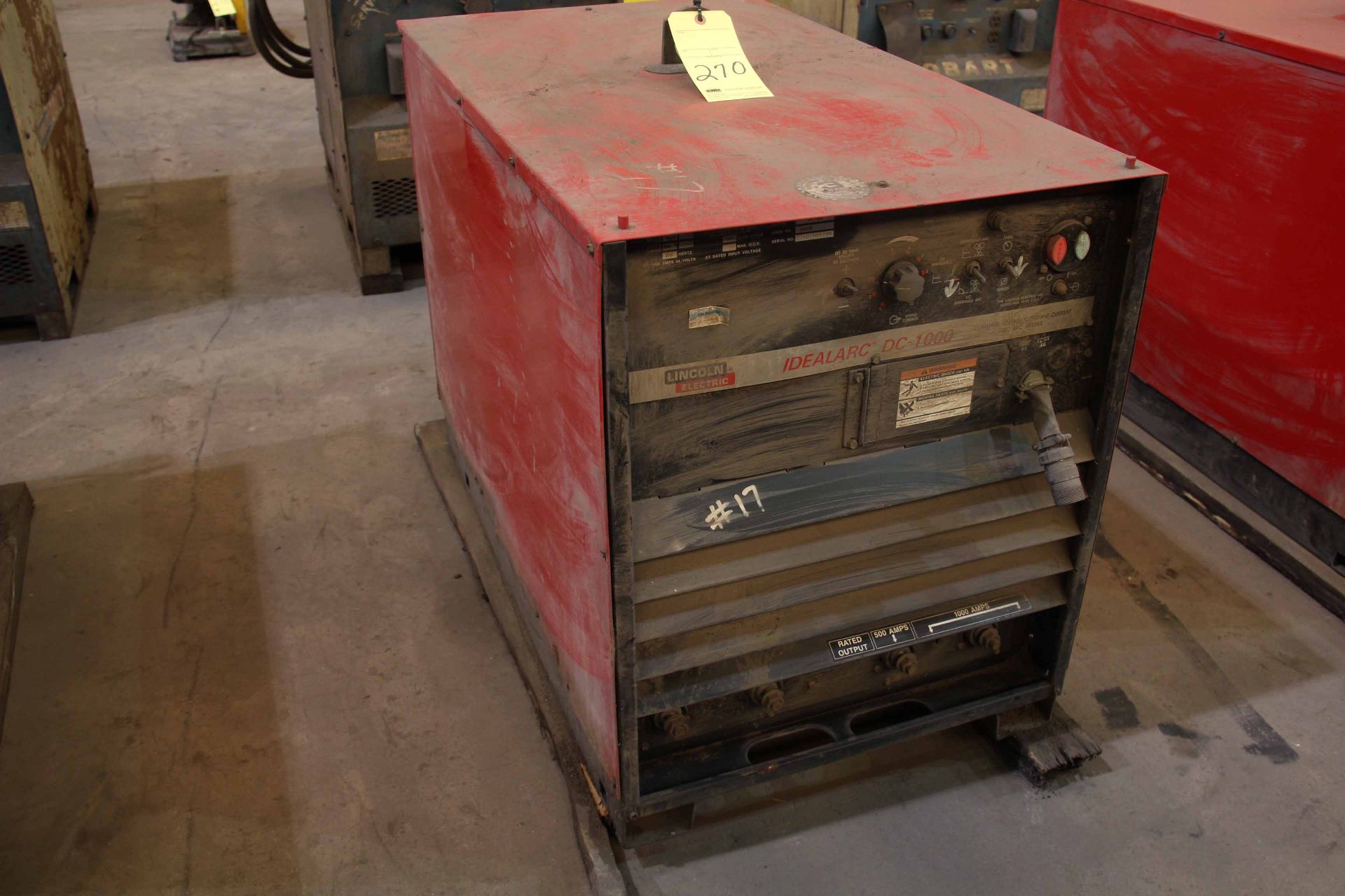 SUB-ARC WELDER, LINCOLN MDL. IDEALARC DC1000, 1,000 amps @ 44 v. rated output, 100% duty cycle,