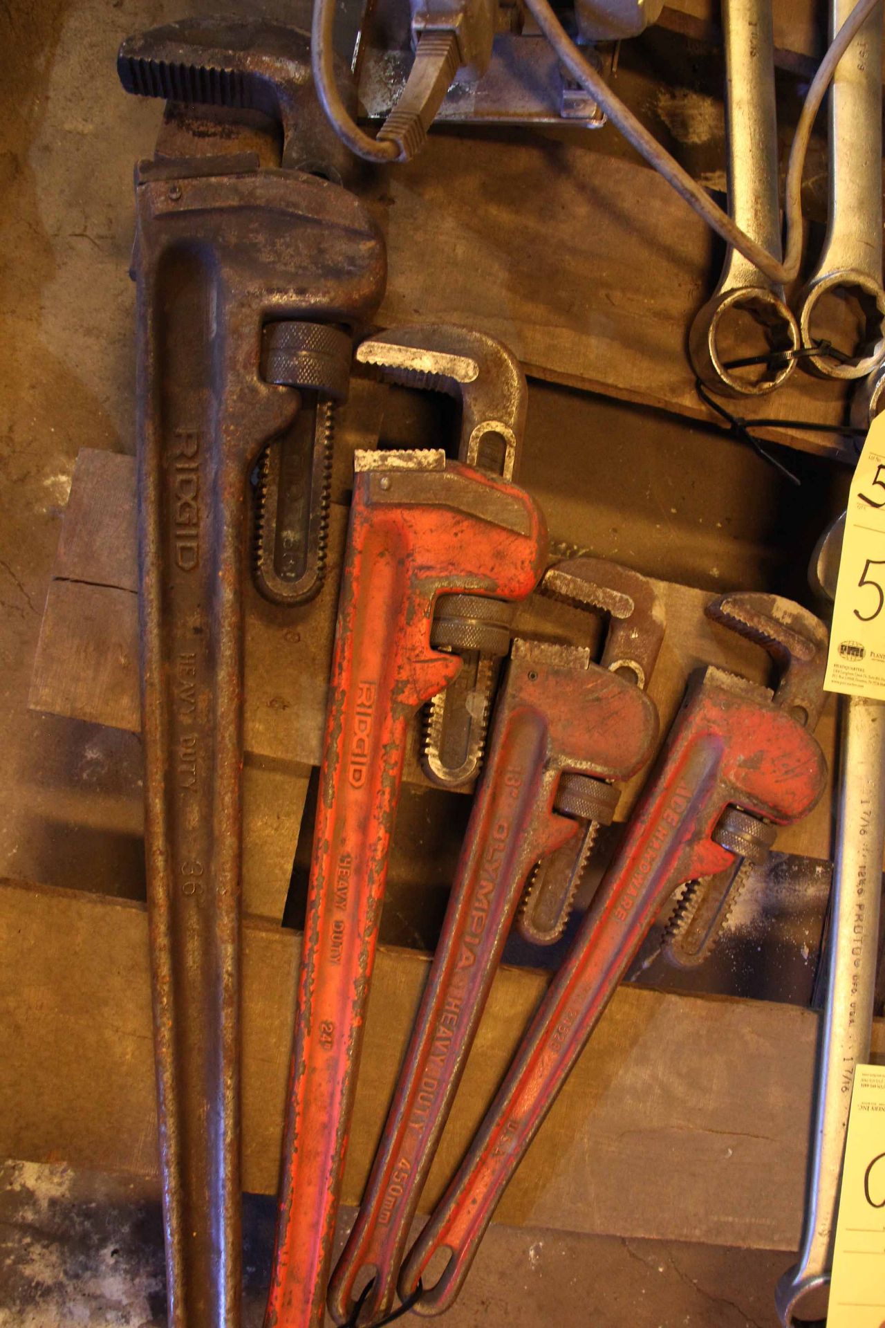 LOT OF PIPE WRENCHES (4)