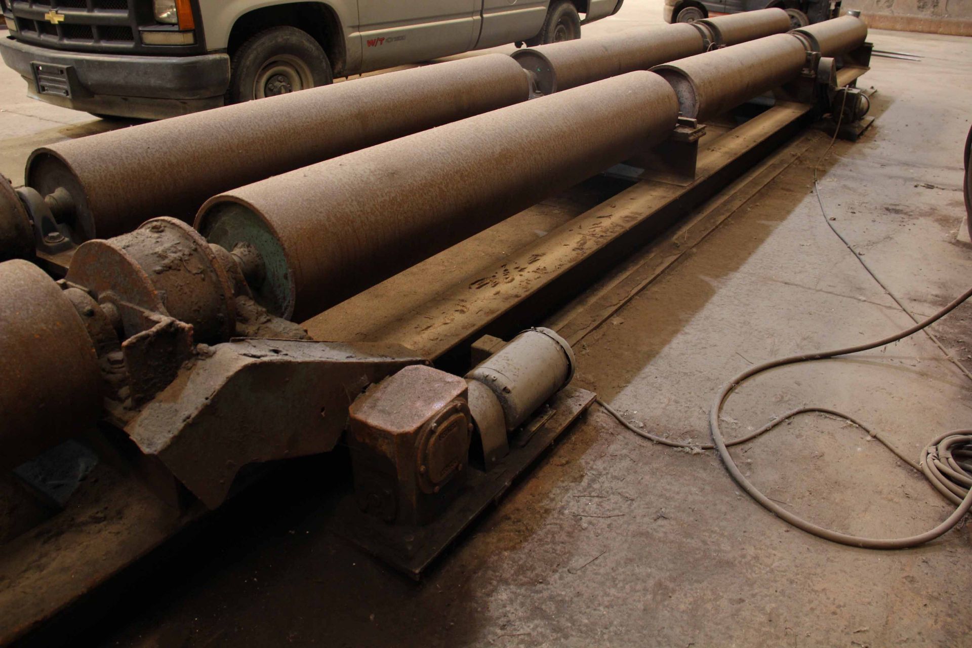 POWERED FIT-UP ROLL, CUSTOM, 28" & 38" adj. centers, 84"L. x 12" dia. rolls, (2) independent pwr. - Image 3 of 4