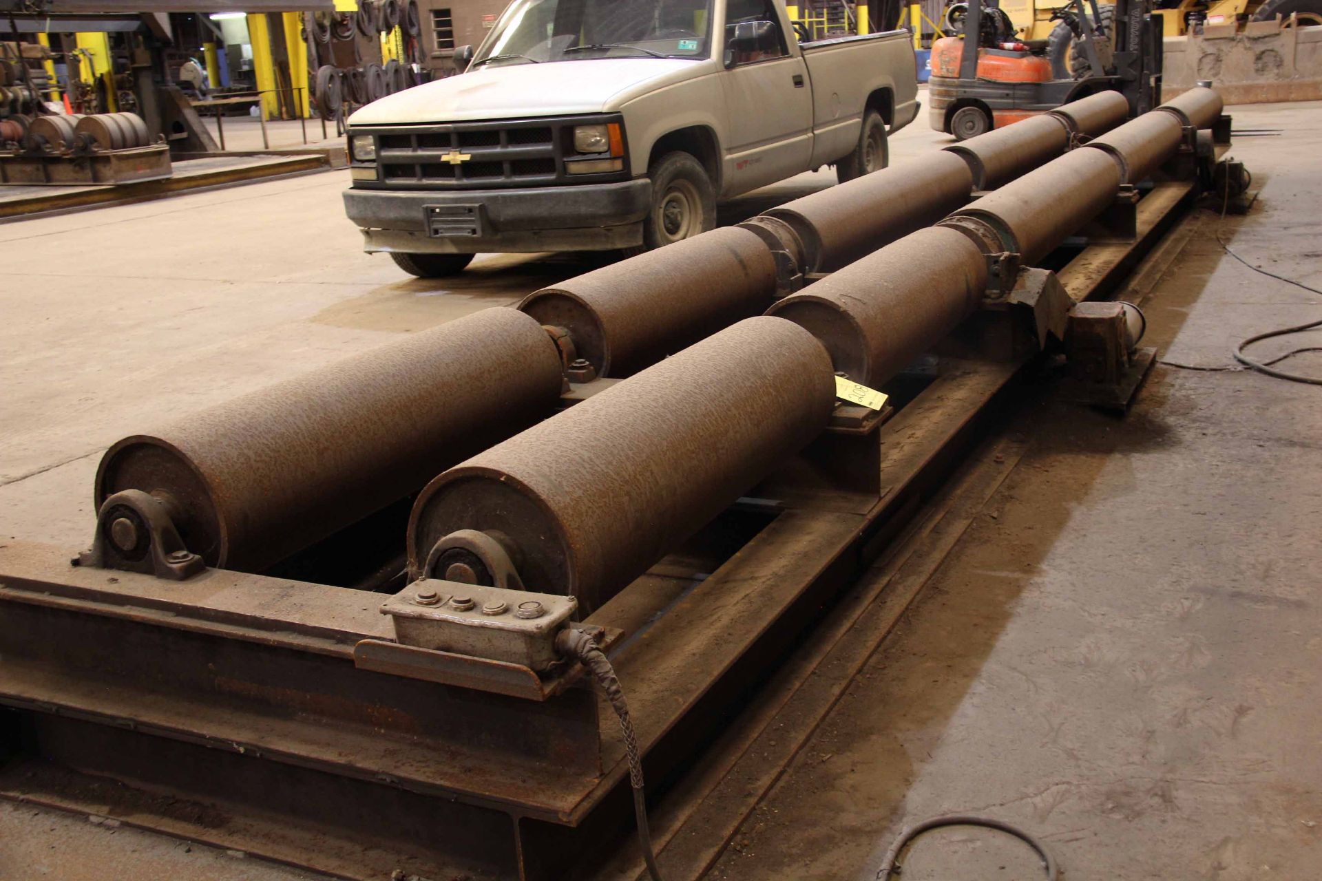 POWERED FIT-UP ROLL, CUSTOM, 28" & 38" adj. centers, 84"L. x 12" dia. rolls, (2) independent pwr. - Image 2 of 4