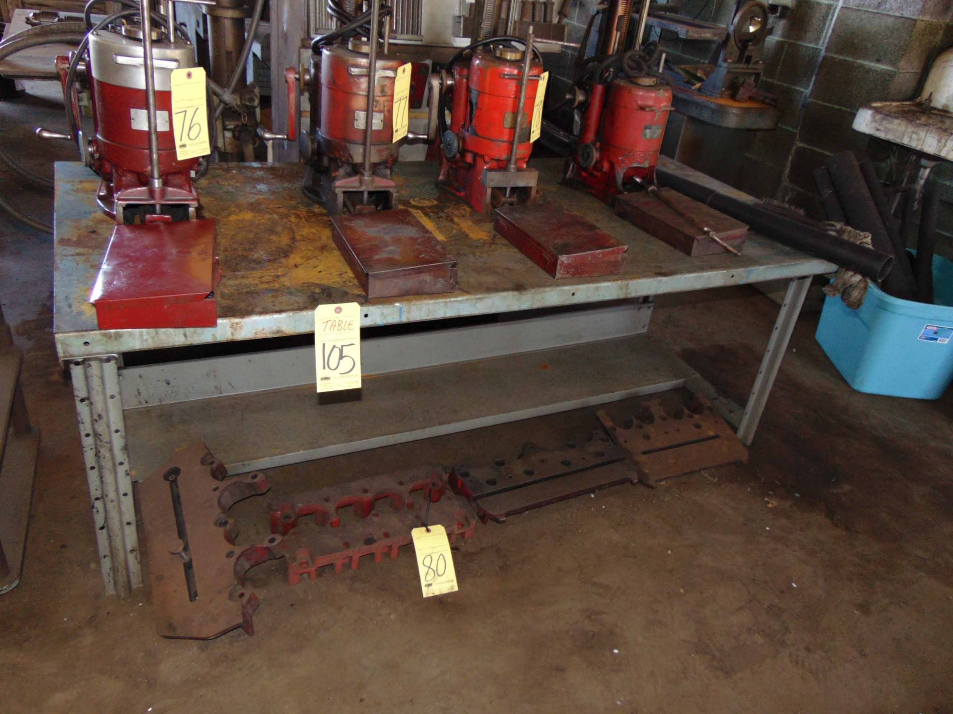 LOT OF STEEL WORK BENCHES (4), (cannot be removed until empty) - Image 4 of 4