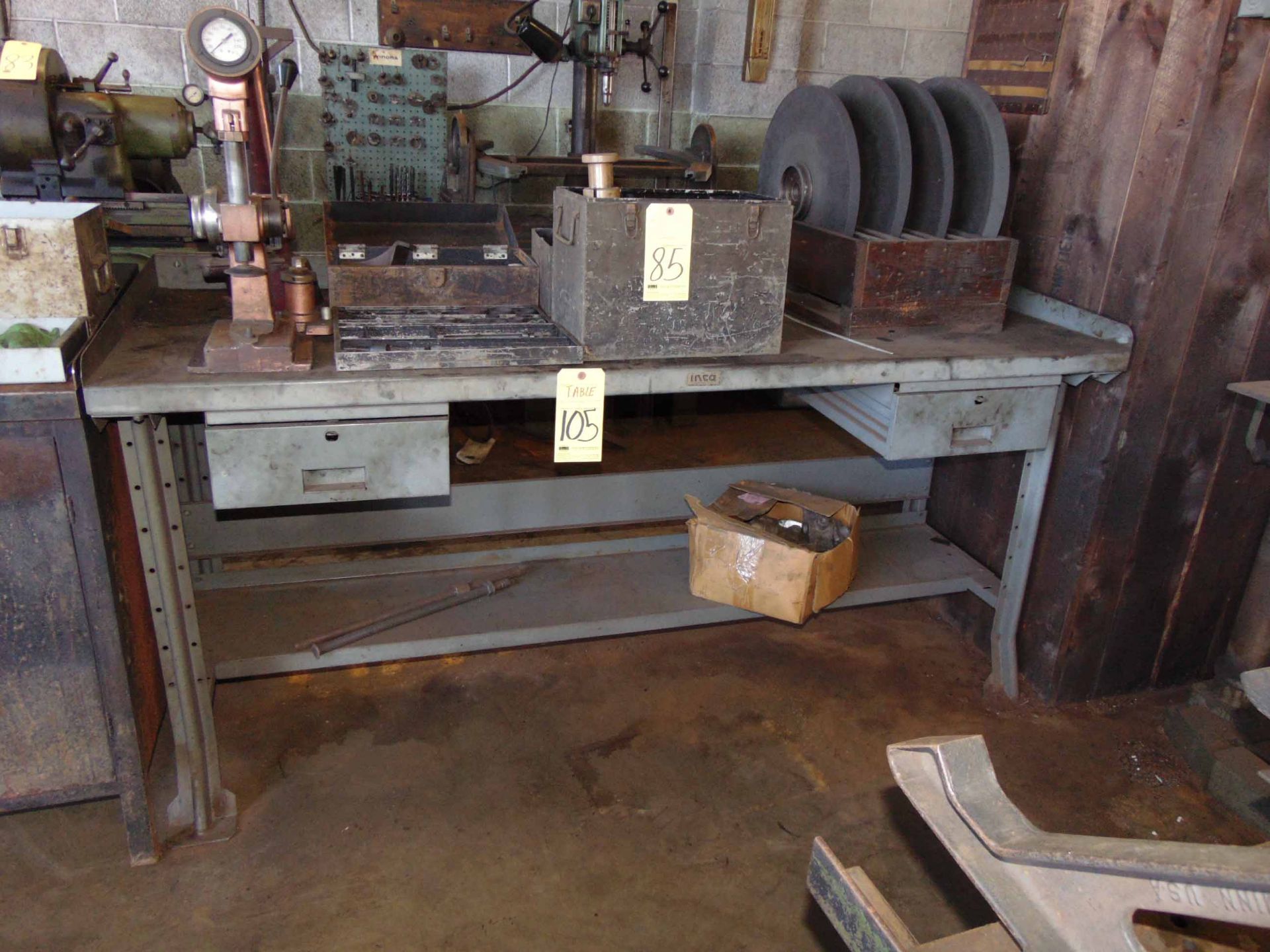 LOT OF STEEL WORK BENCHES (4), (cannot be removed until empty) - Image 3 of 4