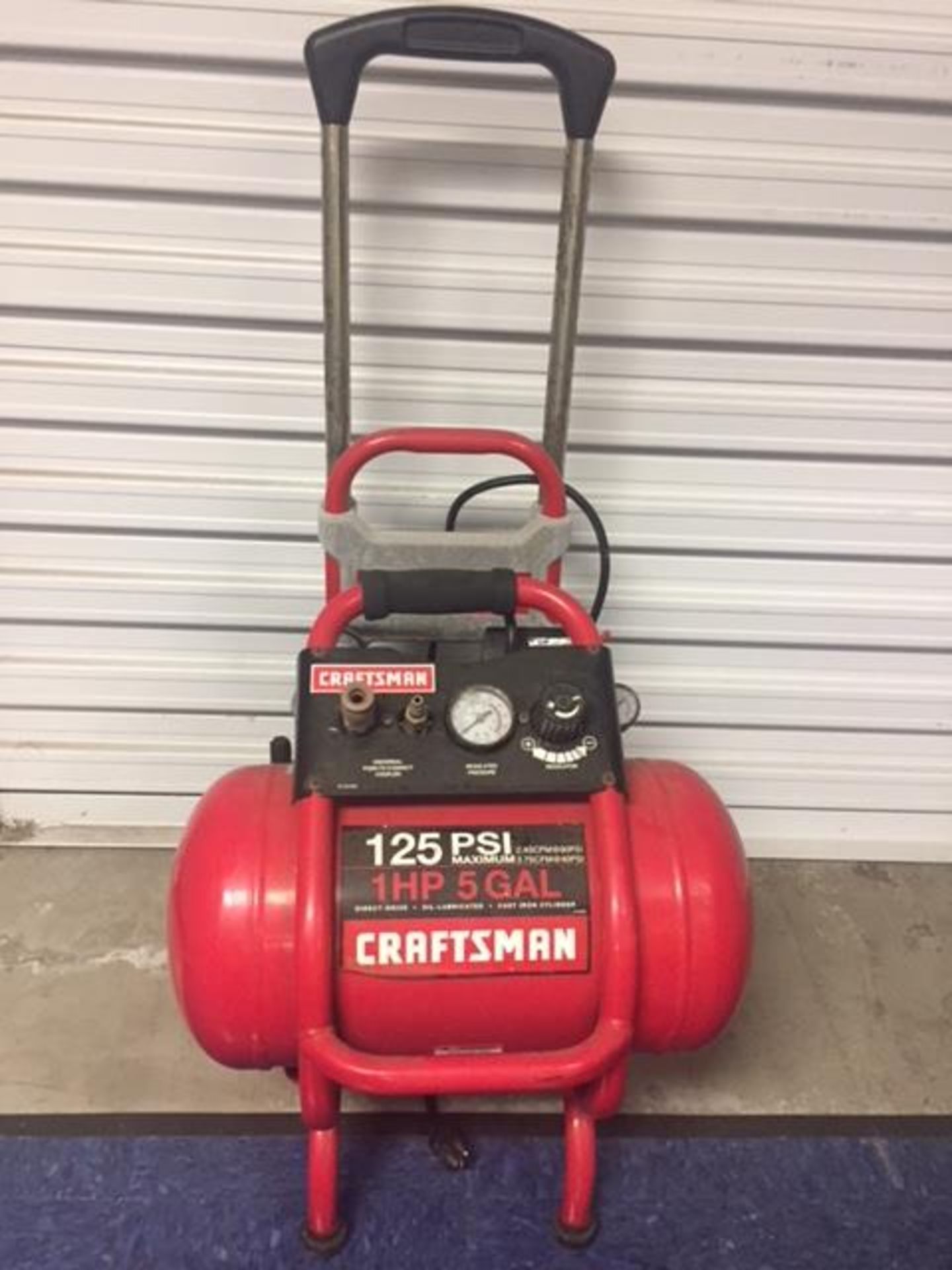 PORTABLE AIR COMPRESSOR, SEARS CRAFTSMAN, 1 HP, 5 gal., electric