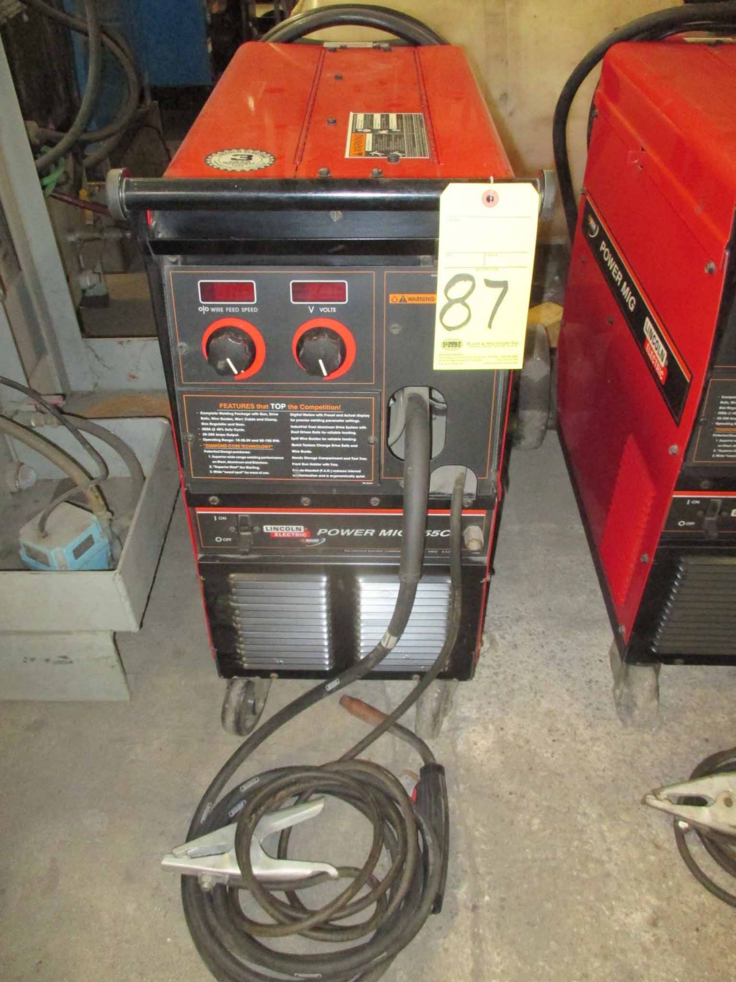 MIG WELDER, LINCOLN MDL. POWERMIG 255C, 26 v., 200 amps. @ 100% duty cycle, S/N U1041204781