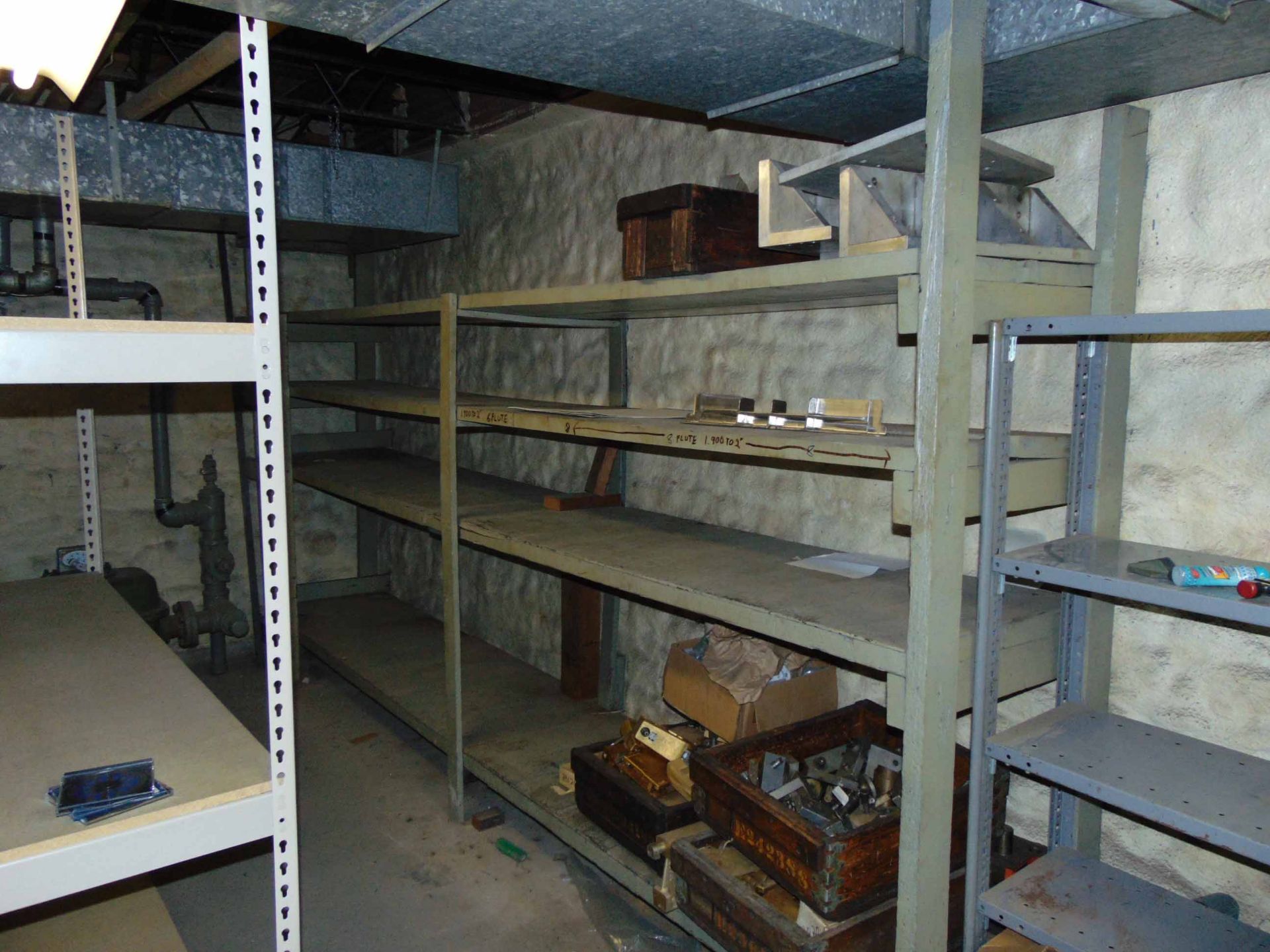 LOT OF STEEL SHELF SECTIONS (12), assorted, w/contents (located in basement) - Image 4 of 5