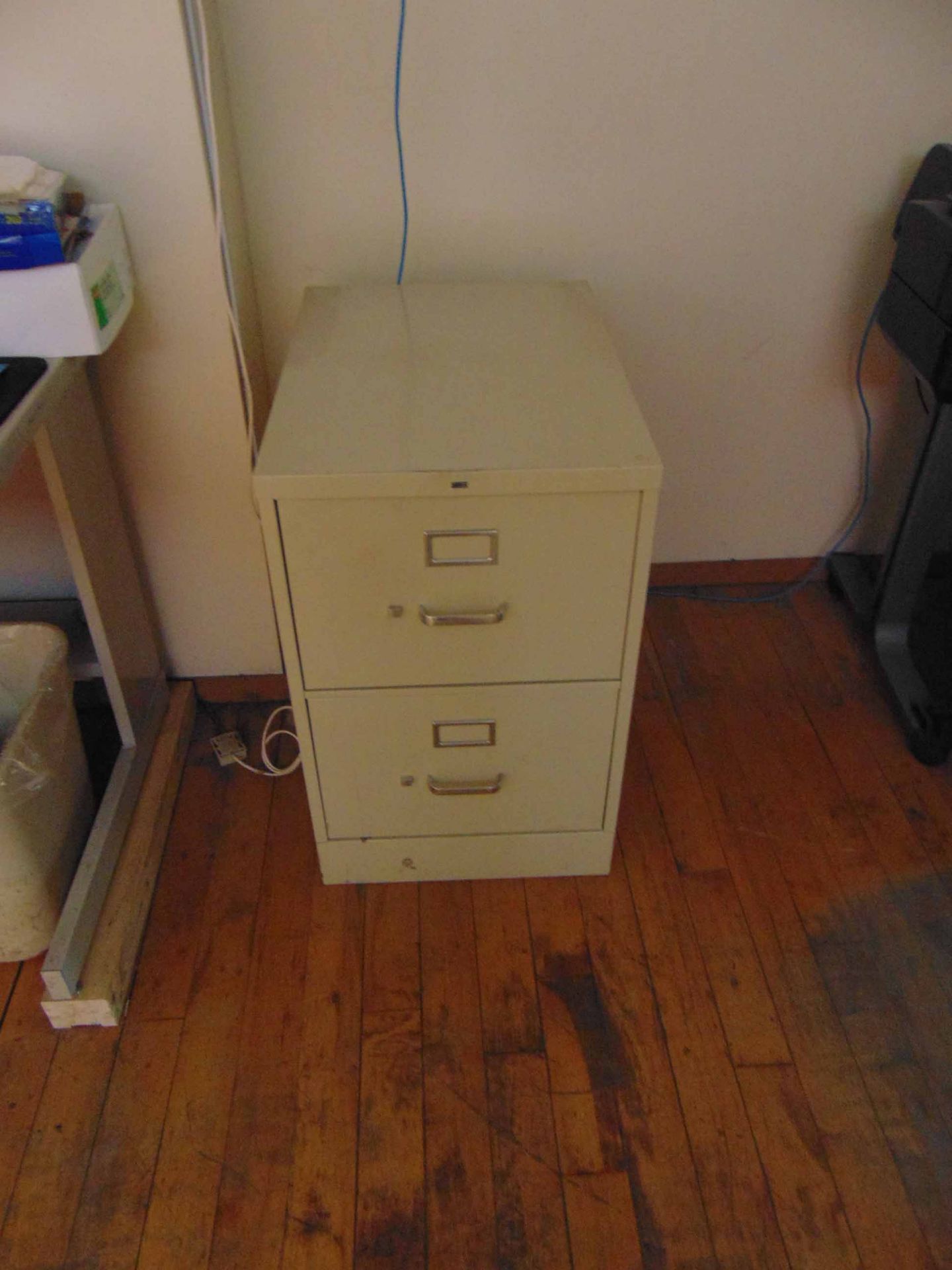 LOT CONSISTING OF: (7) assorted desks, (7) chairs, (4) assorted file cabinets, table, 2-door cabinet - Image 2 of 8