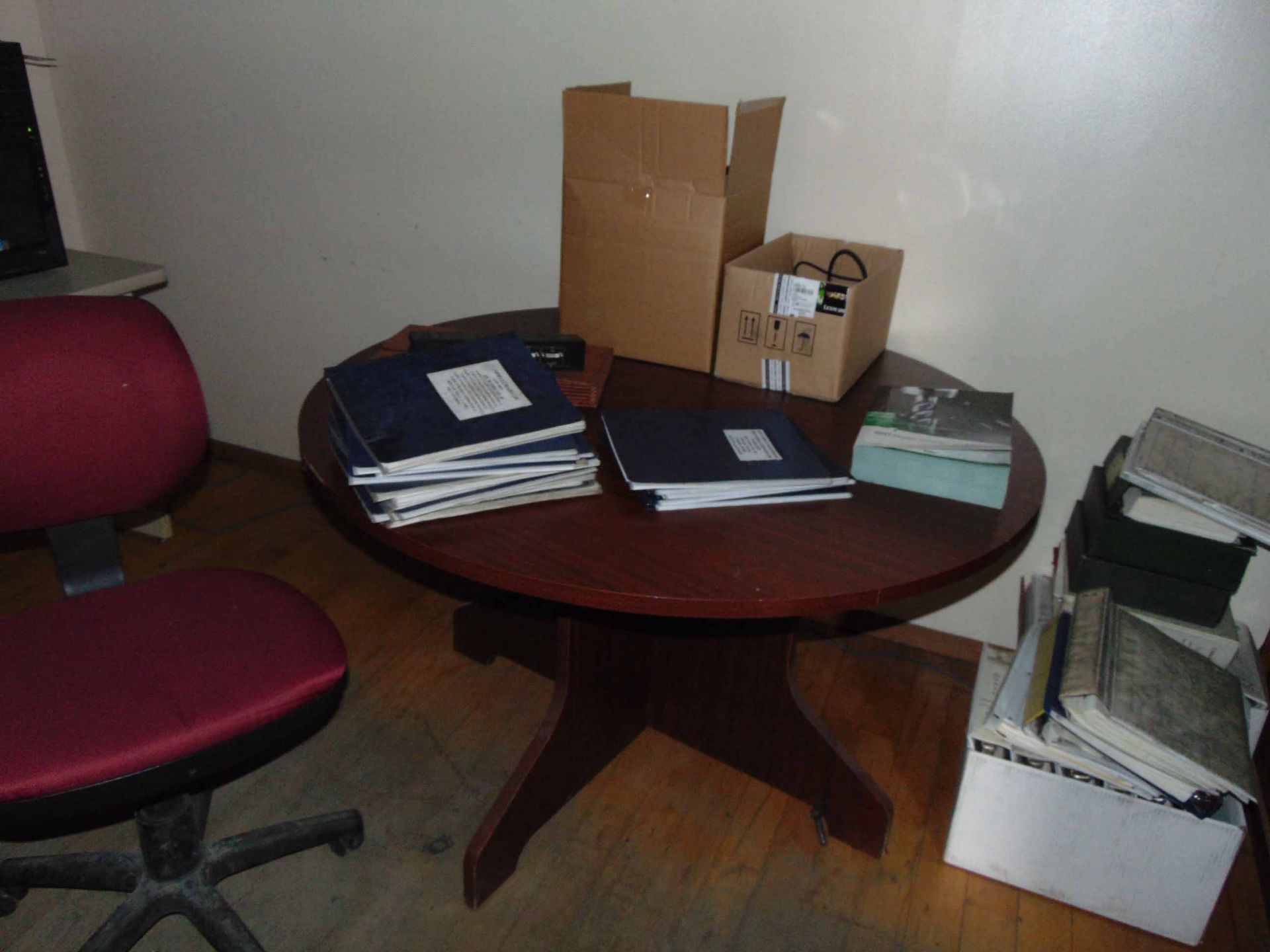 LOT CONSISTING OF: (7) assorted desks, (7) chairs, (4) assorted file cabinets, table, 2-door cabinet - Image 5 of 8