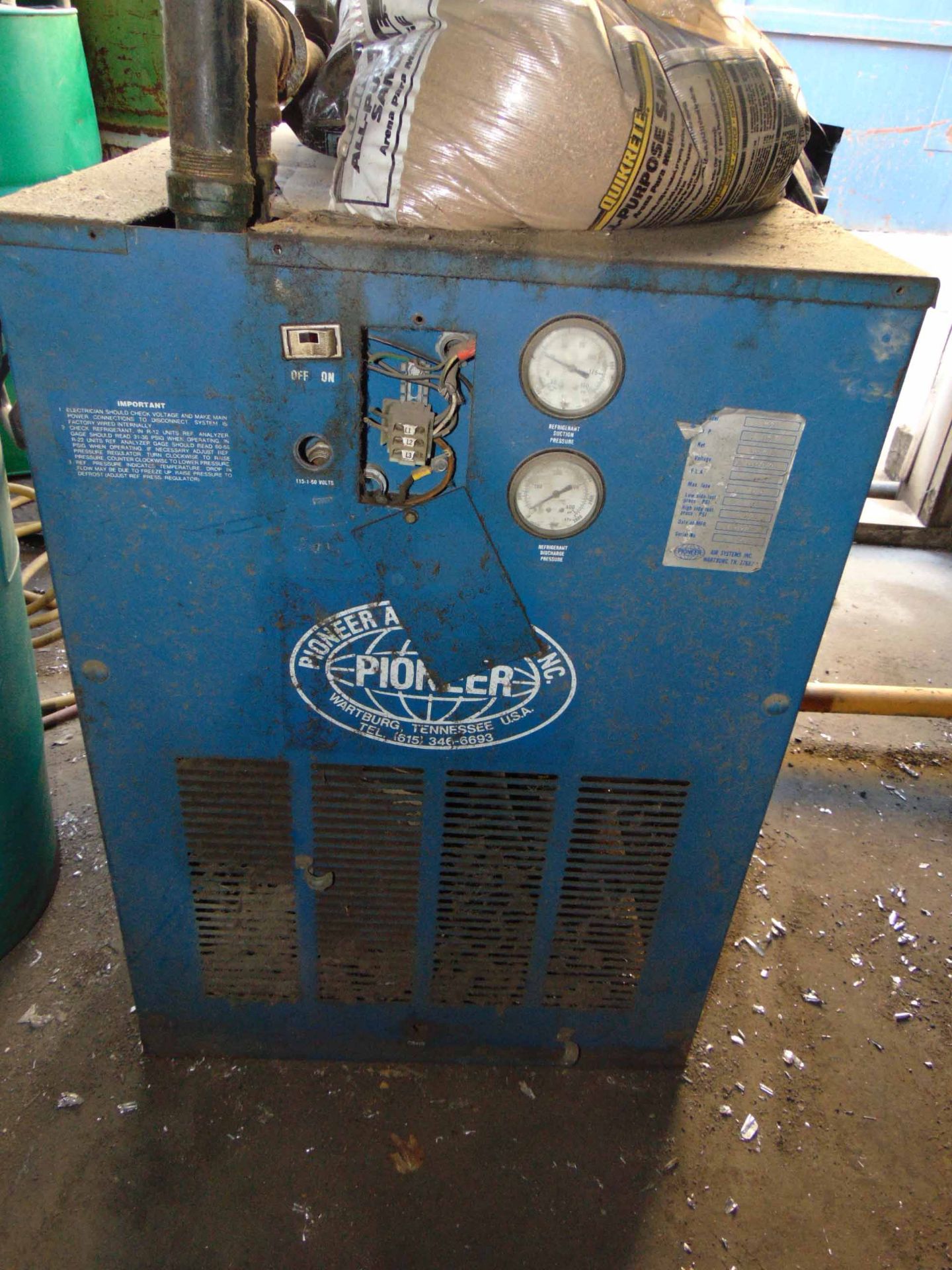 ROTARY SCREW AIR COMPRESSOR, SULLIVAN PALATEK MDL. 25D4, 25 HP motor, Pioneer refrigerated air - Image 2 of 3