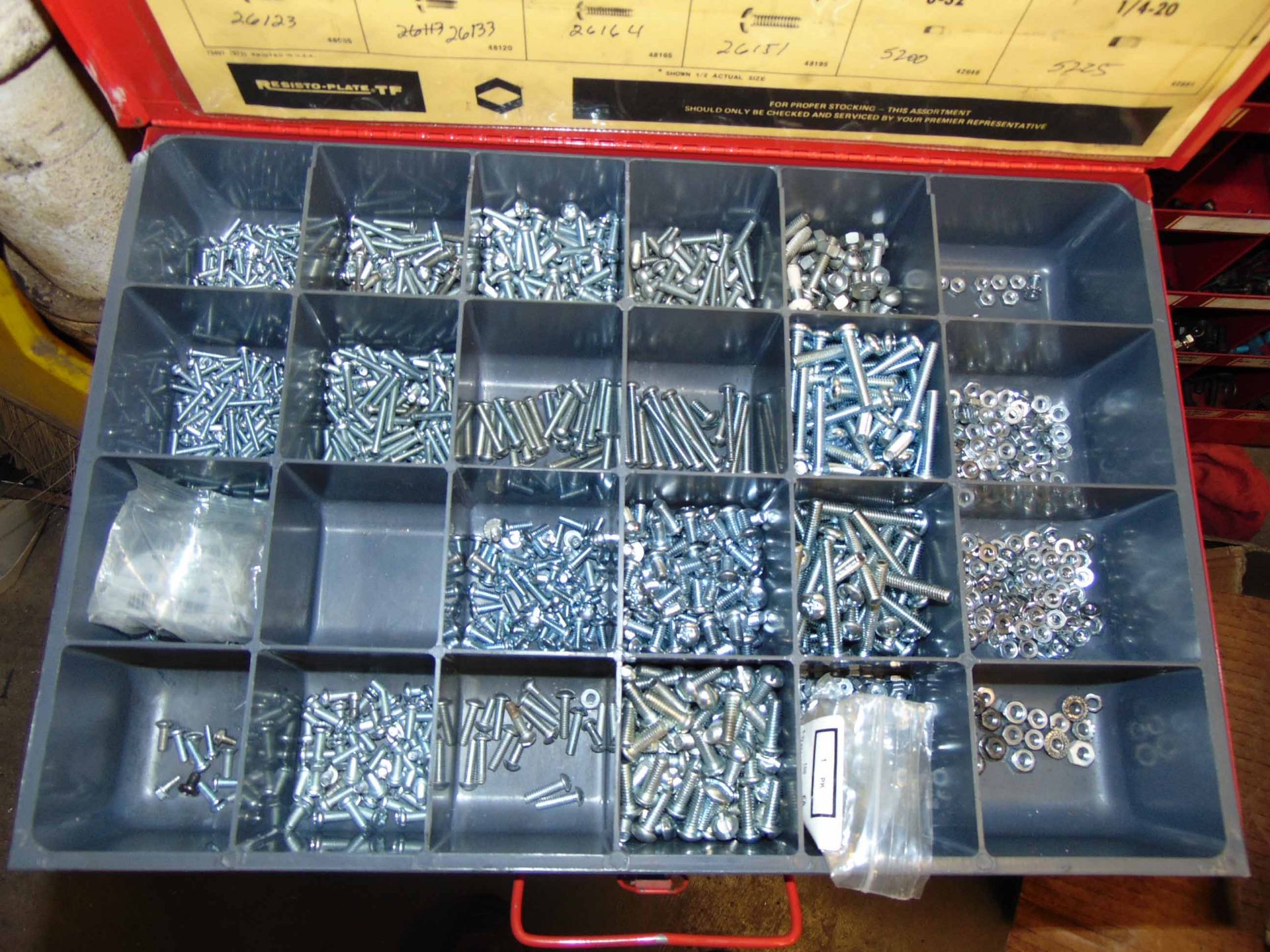 LOT OF PARTS BINS, w/assorted fasteners - Image 6 of 8