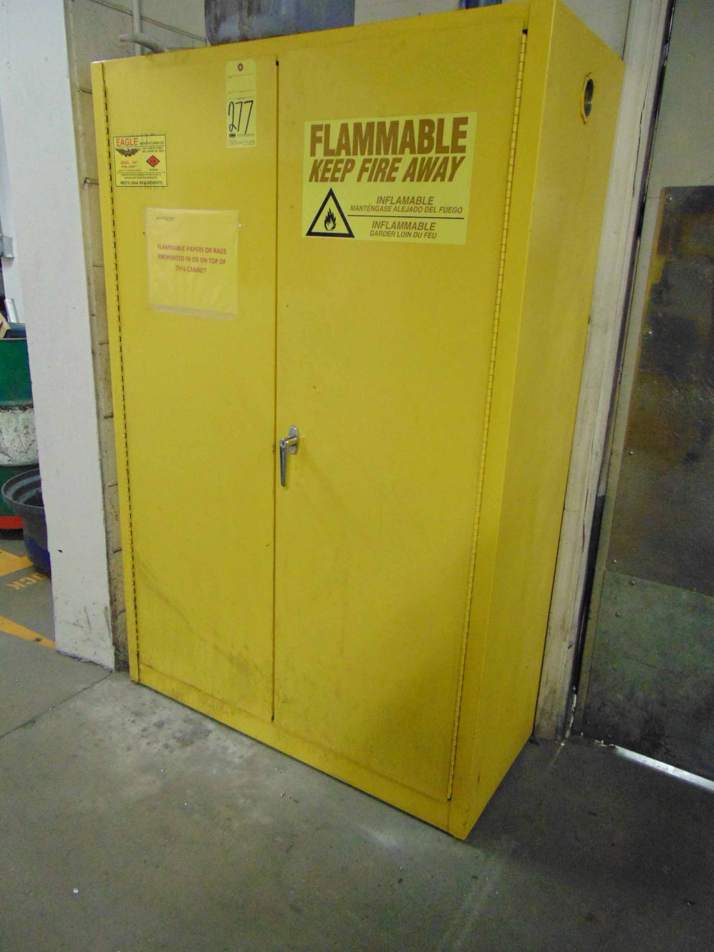 FLAMMABLE MATERIAL STORAGE CABINET, EAGLE MDL. 1947, 45 gal. cap.