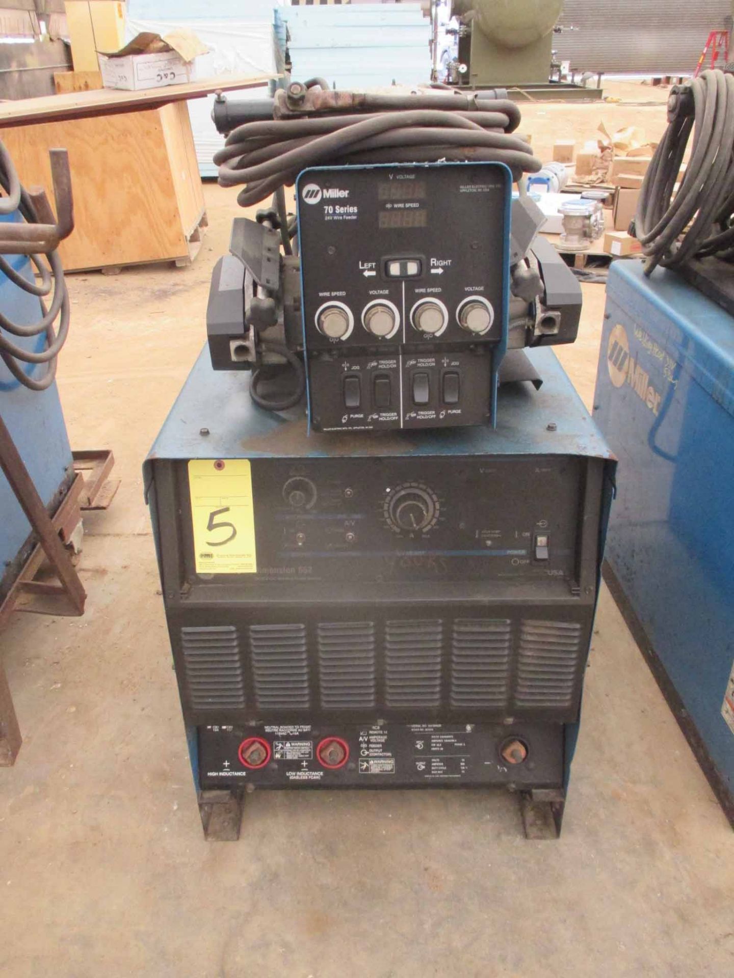 MIG WELDER, MILLER MDL. DIMENSION 652, 650 amps @ 44 v., 100% duty cycle, Miller 70 Series dual