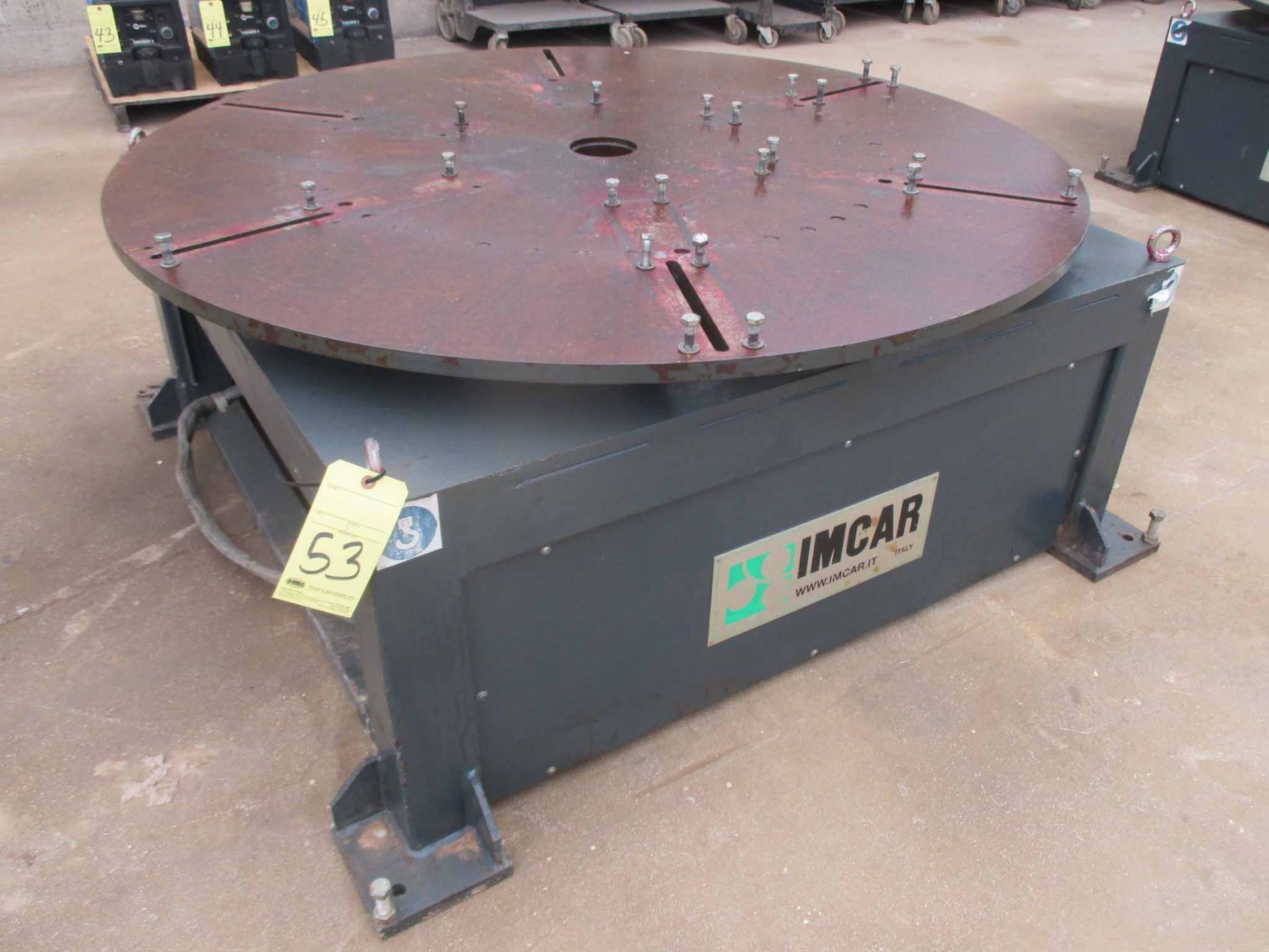 WELDING TURNTABLE, IMCAR MDL. R18, new 2011, 59” dia. rotating table, 4” center hole, heavy