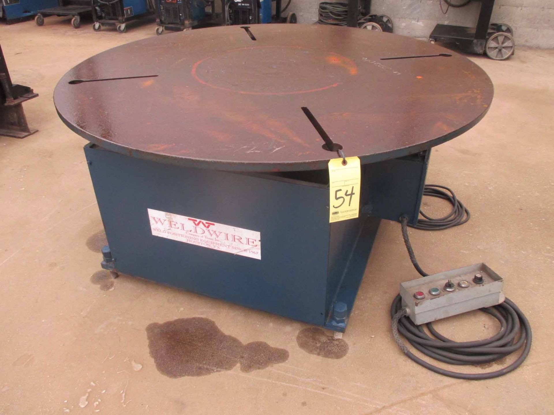 WELDING TURNTABLE, WELDWIRE 20,000 LB. CAP. MDL. WFT20, 60” dia. table w/control pendant, S/N