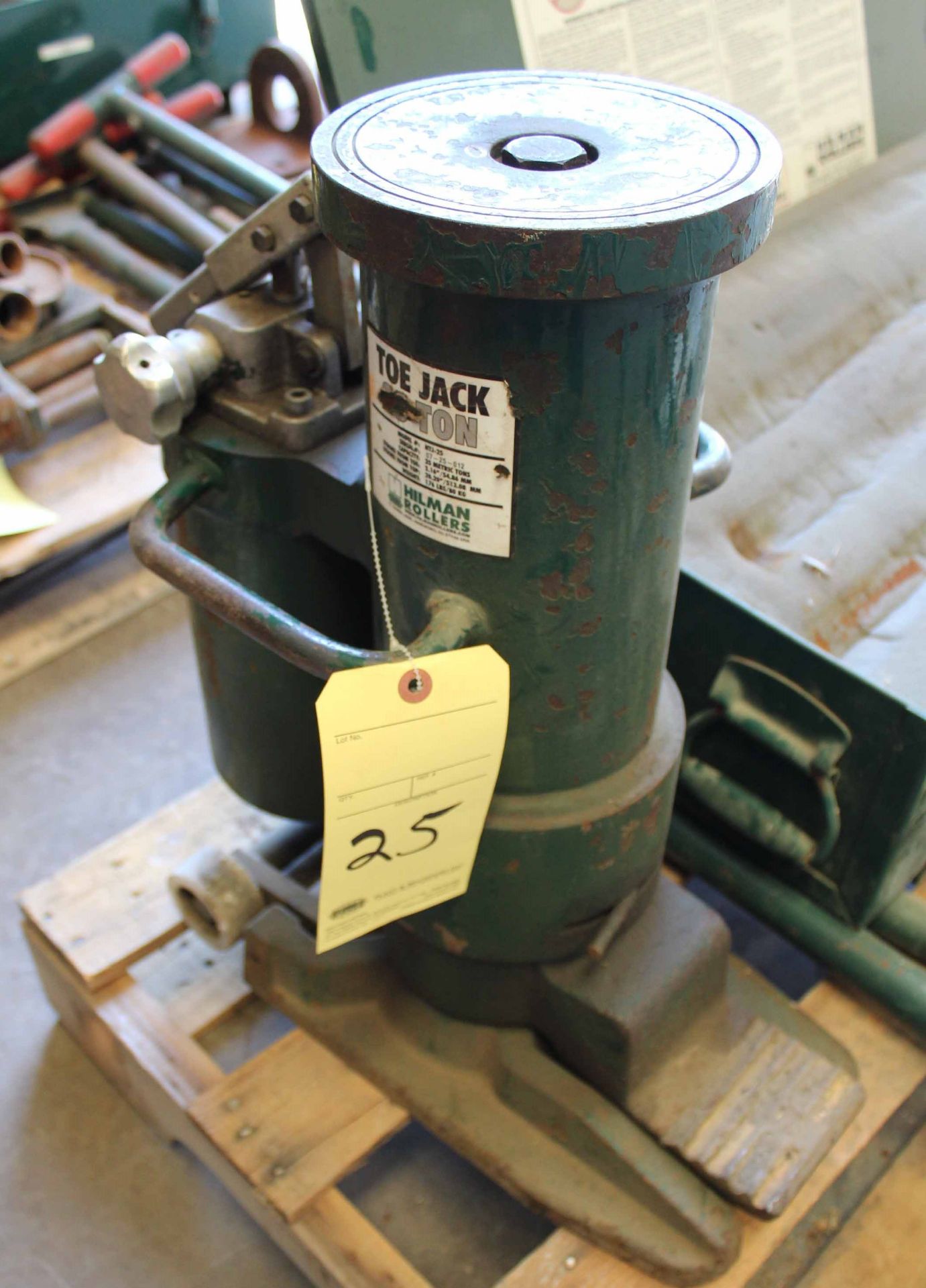 HYDRAULIC TOE JACK, HILMAN 25 T. CAP. MDL. HTJ-25