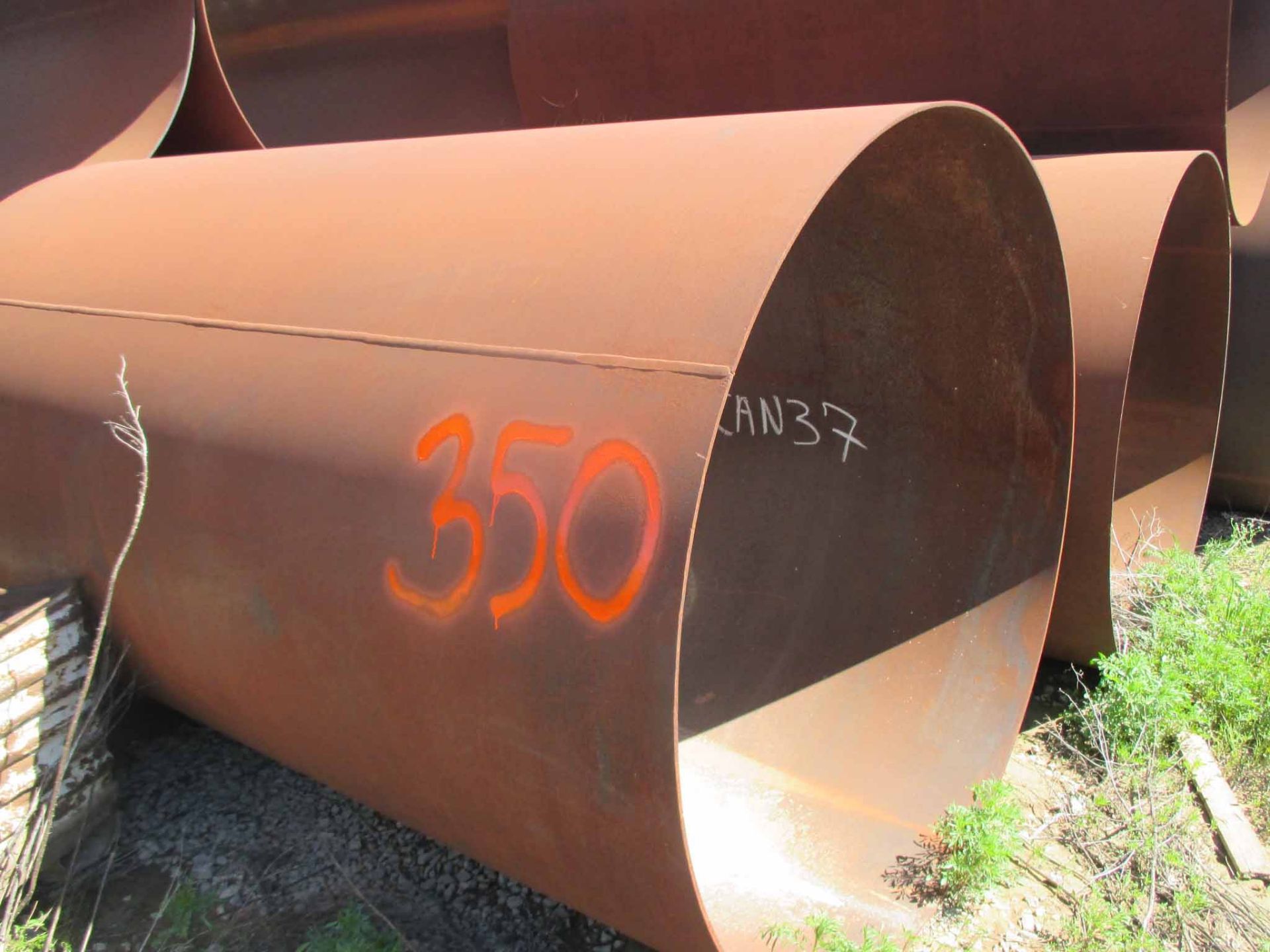 LOT OF APPROX. (35') SHELL,ROLLED,72" X 3/8" THK,END PREP: BEVEL O/S 30 DEG.,SA-36 (Loading Charge