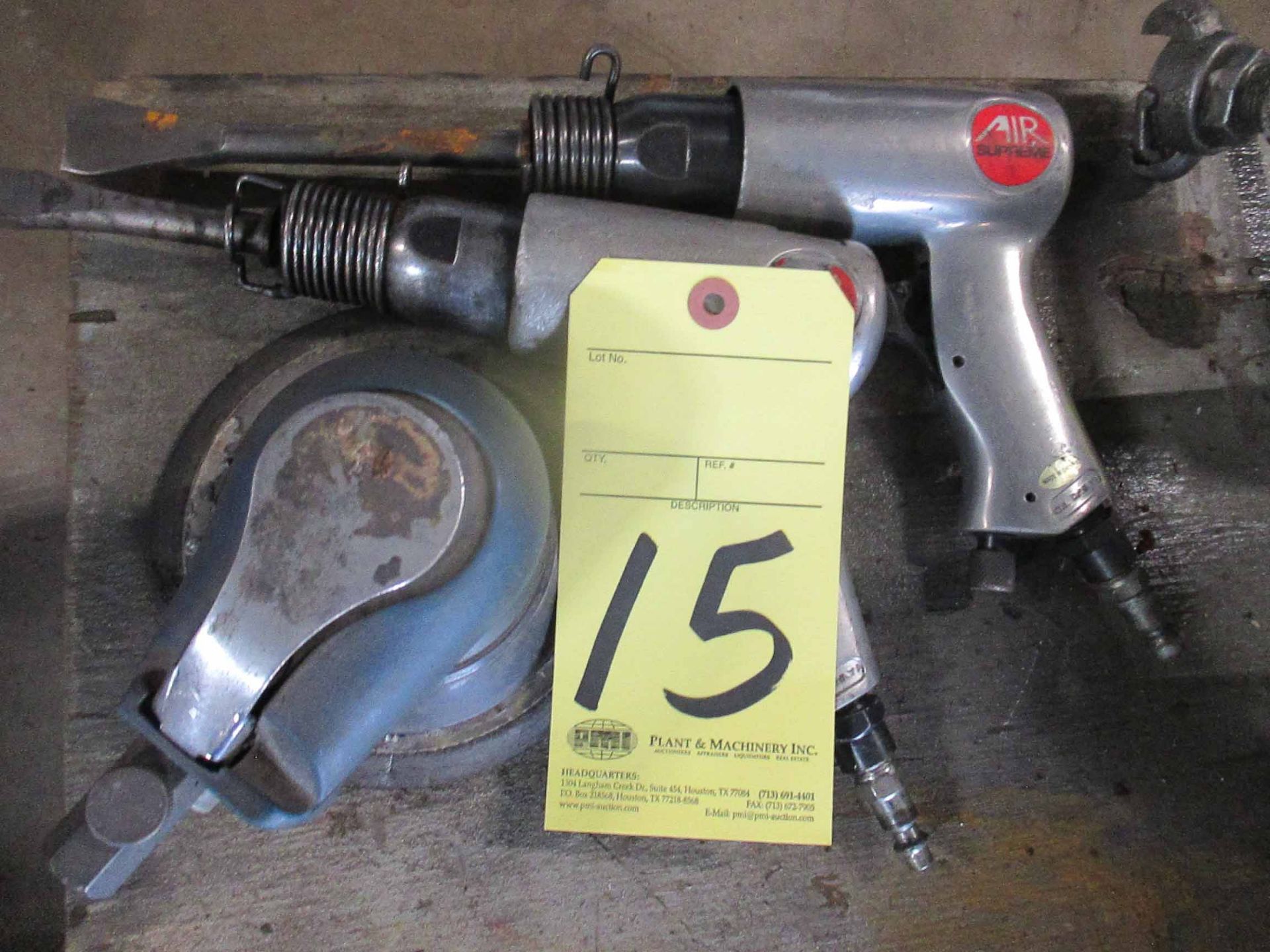 LOT CONSISTING OF: pneu. tools, hammers, sanders, etc.