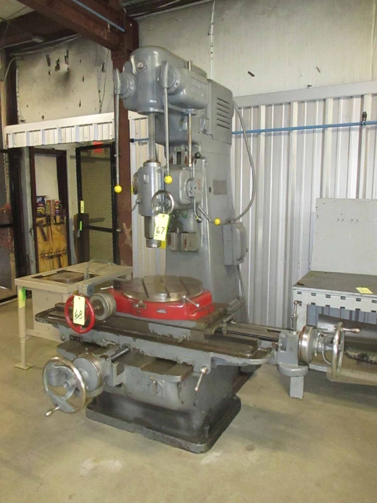 BOX COLUMN DRILL, CLEEREMAN, 16" x 36" table, Walther 20" rotary T-slotted table, 15" x 30" x 9"