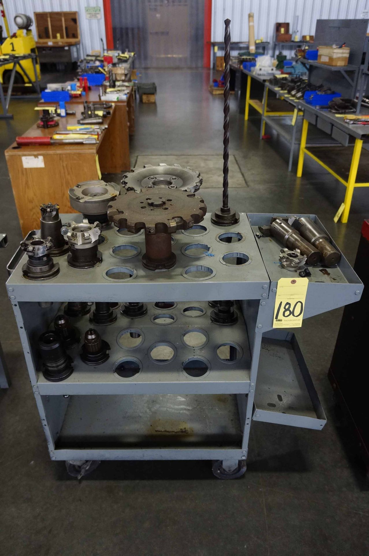 LOT OF CAT-50 TOOLING, on roller cart