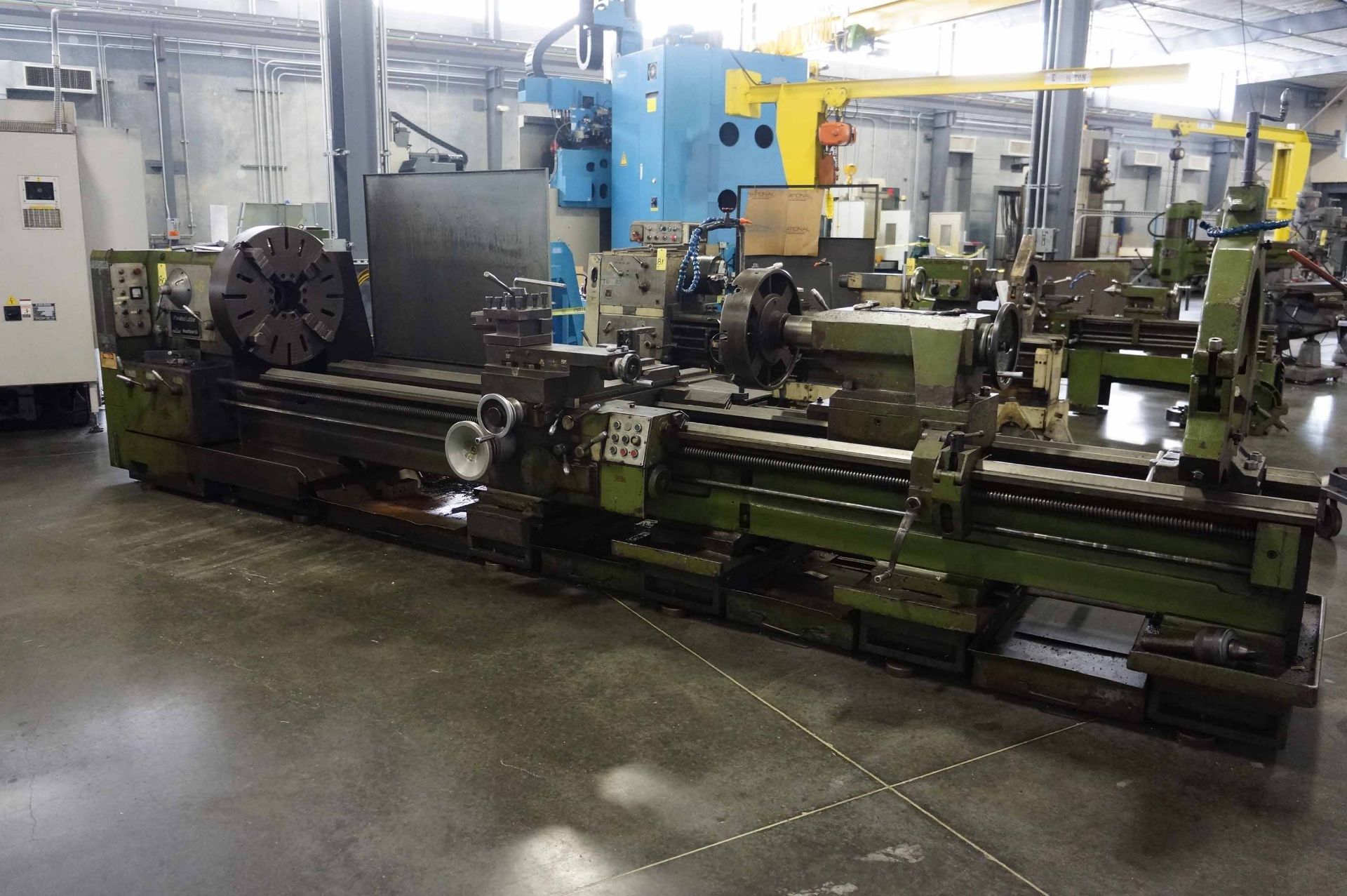 ENGINE LATHE, POREBA 31" X 157" MDL. TTK-80A/4M, 32" dia. 4-jaw chuck, taper attach., 12' bed, 3"