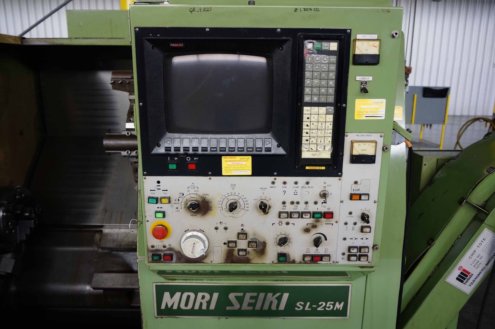 CNC SLANT BED LATHE, MORI SEIKI MDL. SL-25M, Fanuc 10T CNC control w/Fanuc portable "Handy Fill" & - Bild 4 aus 4